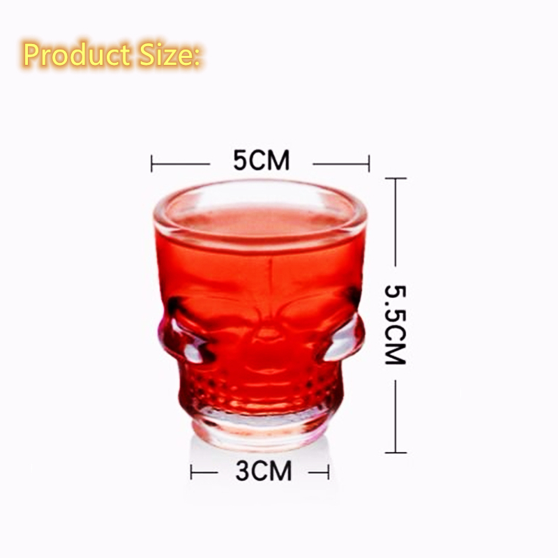 Description Picture 2 of item6Pcs 45ml Skull Head Shot Glass Clear Crystal Skull Head Glass Cup for Whiskey Wine Vodka Bar Club Beer Steins Halloween Gift