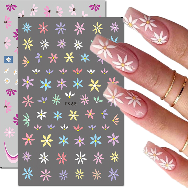 Best of 3d Nail Art Decals Candy Colors Petals Florals Daisy Flowers Adhesive Sliders Nail Stickers Decoration For Nail Manicure Reviews & Tips