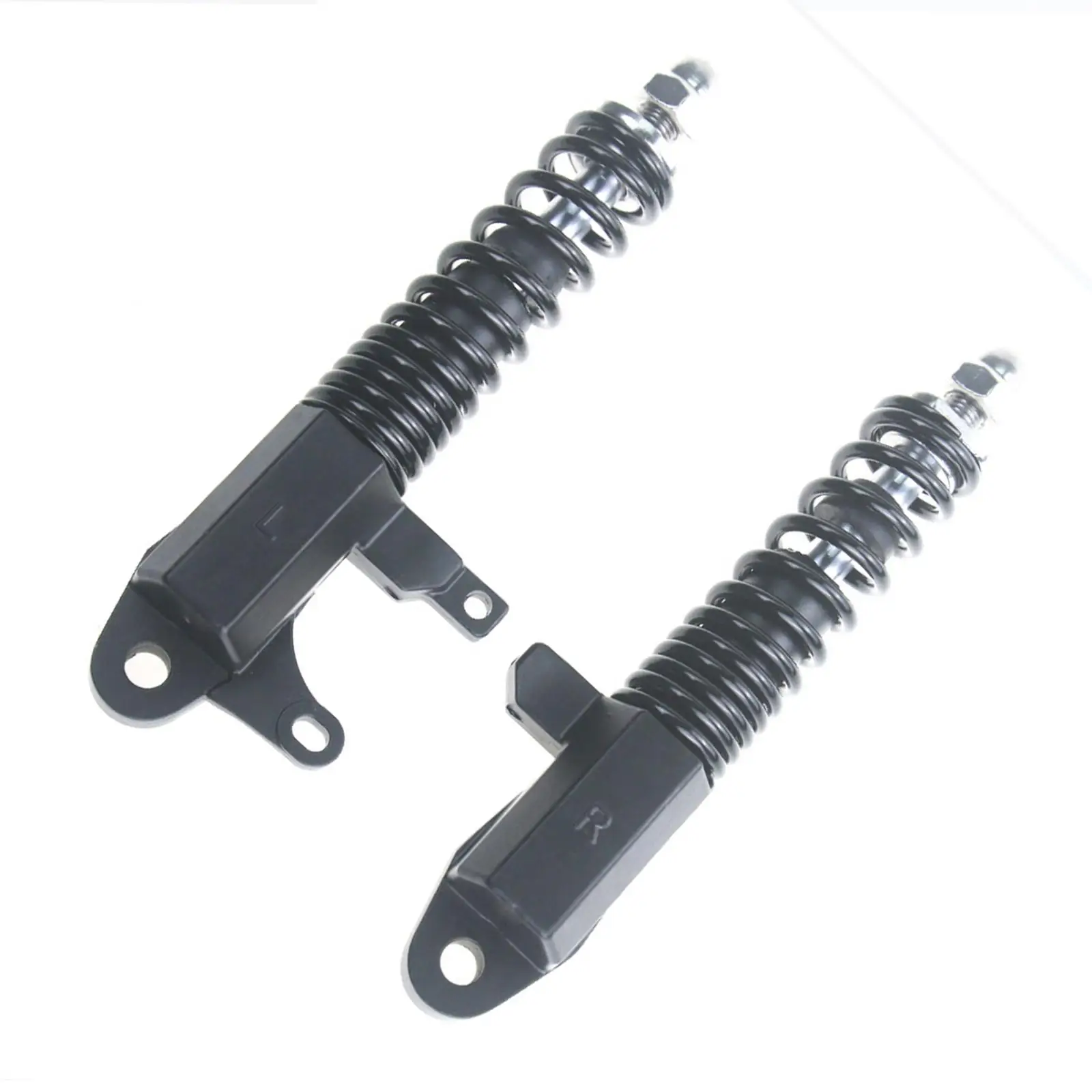 2Pcs Front Shocks Absorber Set 10in Aluminum Alloy Cycling Parts Spring Shock Absorber black Left and Right for Kugoo