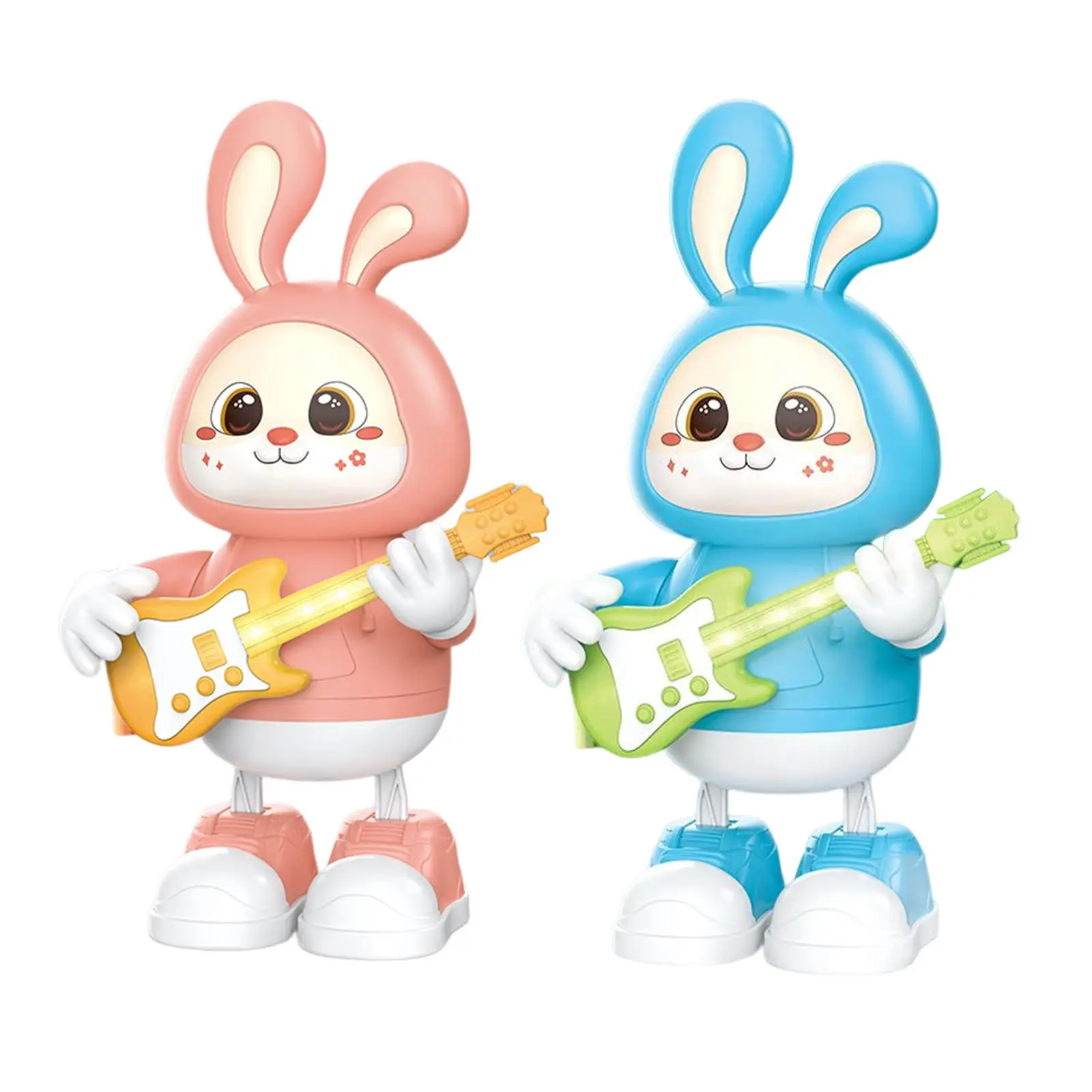 Electric Interactive Rabbit Creative Dancing Holding Guitar for Companions Toy