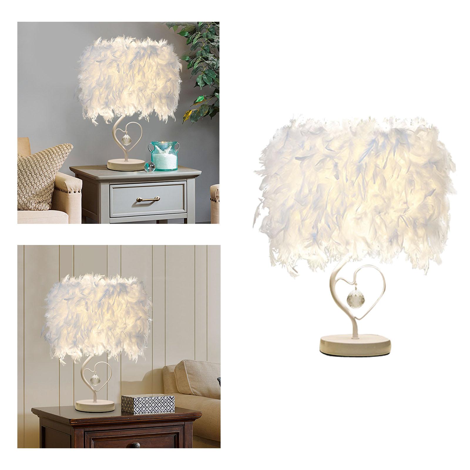 Feather Table Lamp Decoration Elegant NightStand Lamps for Office Restaurant Wedding