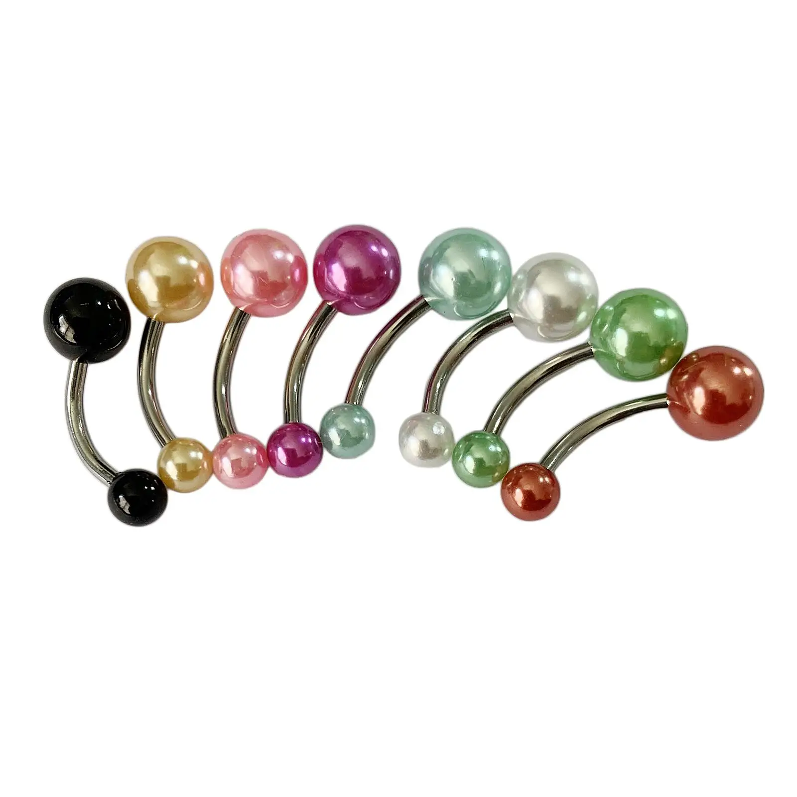 8 Pieces Assorted Colors Belly Button Rings 1.6mm Accessory Easy to Wear Acrylic Mix Color Body Piercing Jewelry for Women Men