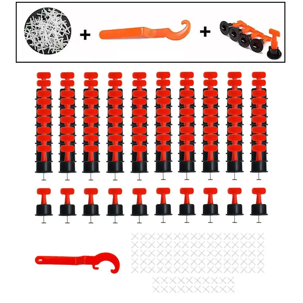 151Pcs Reusable Tile Leveling System Kit Spacer Flooring Level Tile Levellers Set Tile Leveler Spacers for Floor Building Wall