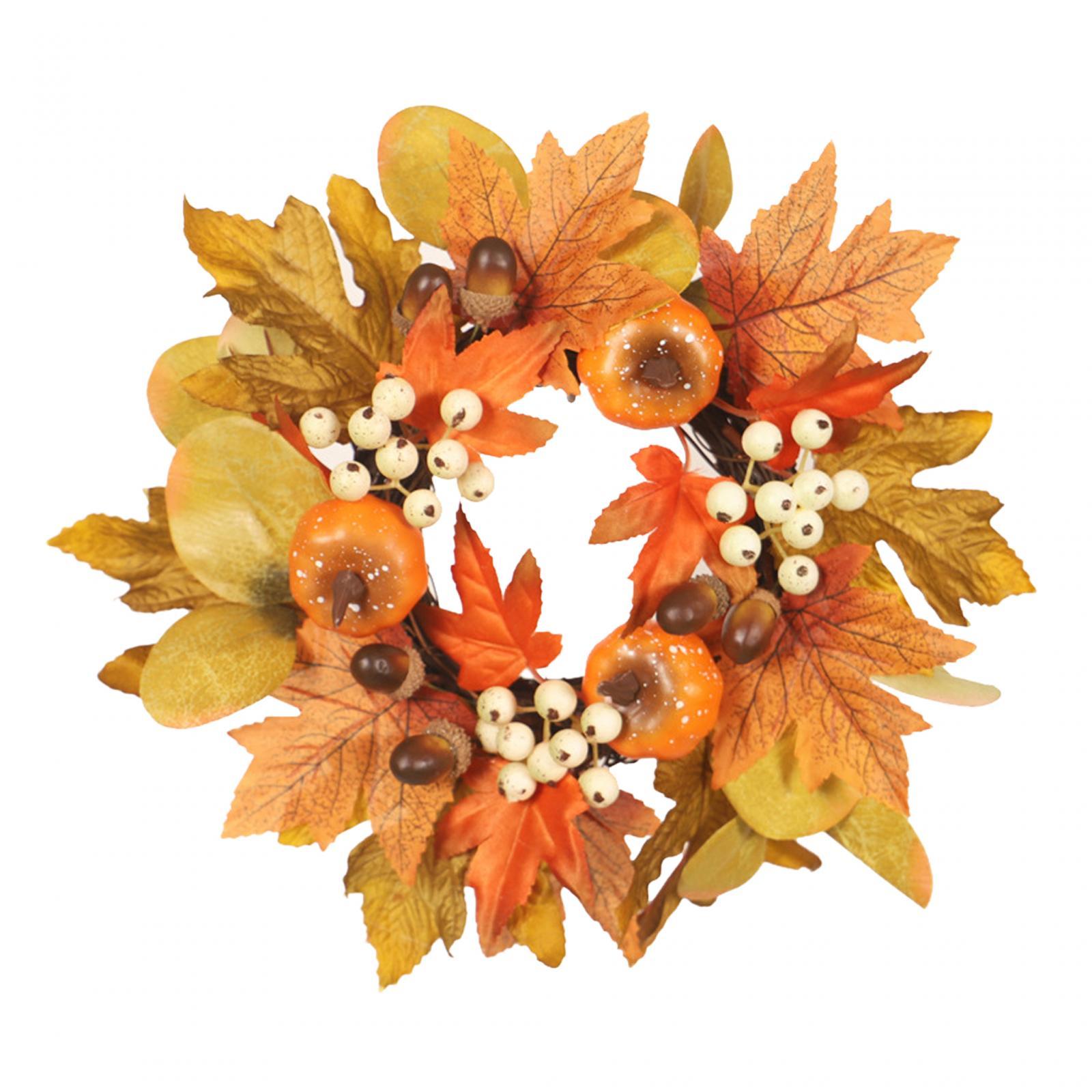 Fall Candle Rings Wreaths Table Centerpieces Party Supplies Autumn Candle Rings for Tabletop Party Home Living Room