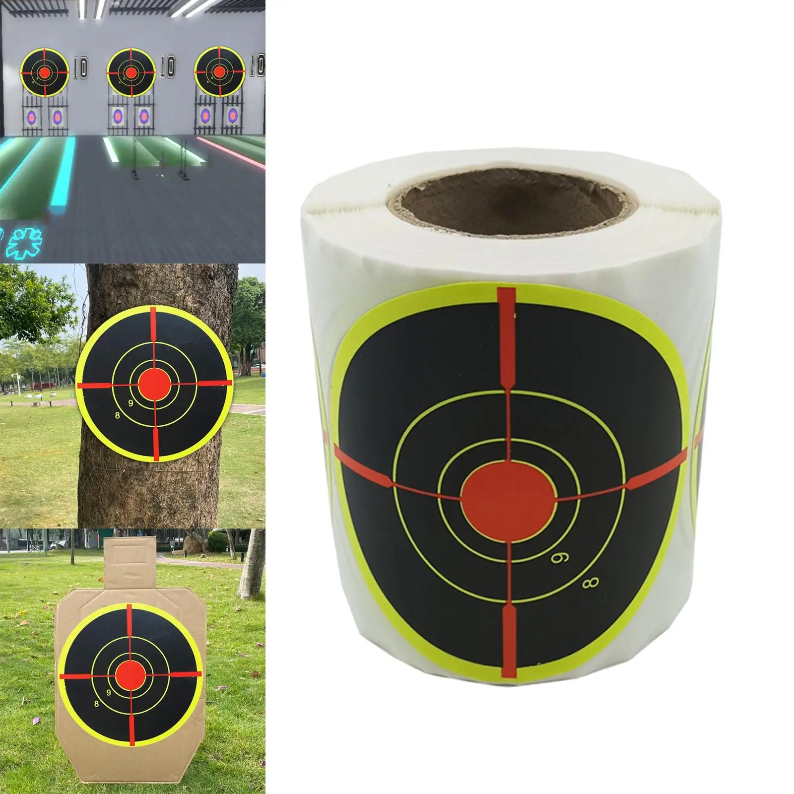200Pcs 3inch Self Adhesive Shooting Targets Reactive Target Roll Stickers Easy