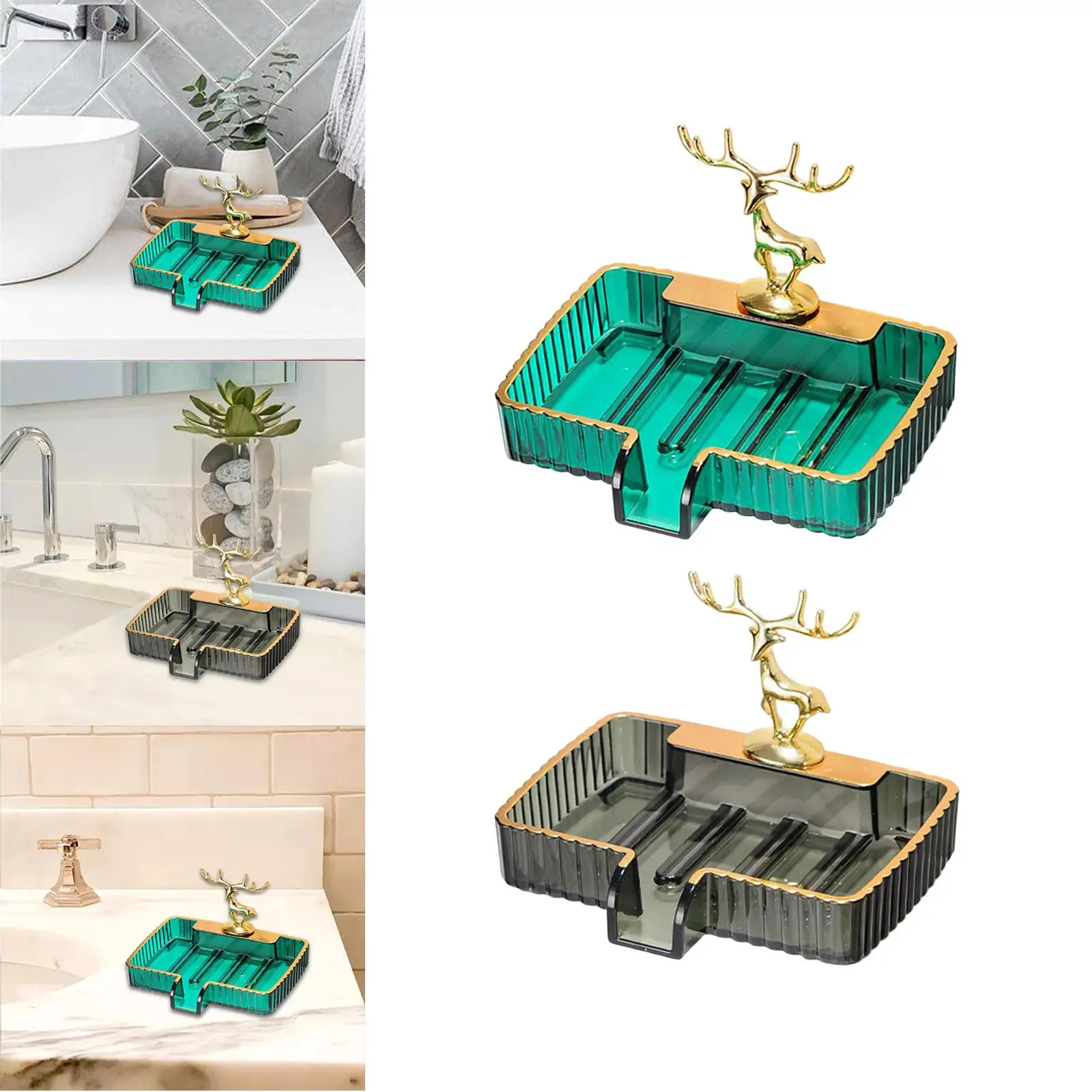 Portable Soap Dish with Drain Easy Clean Durable Container Storage Box Self Draining Soap Holder for Shower Bathroom Bathtub
