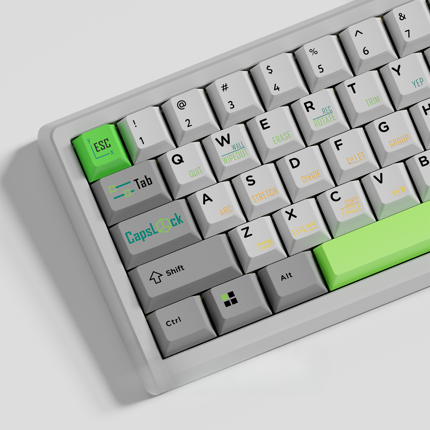 ECHOME-PBT Dye Subbed Keyboard Cap, CAD Desenho