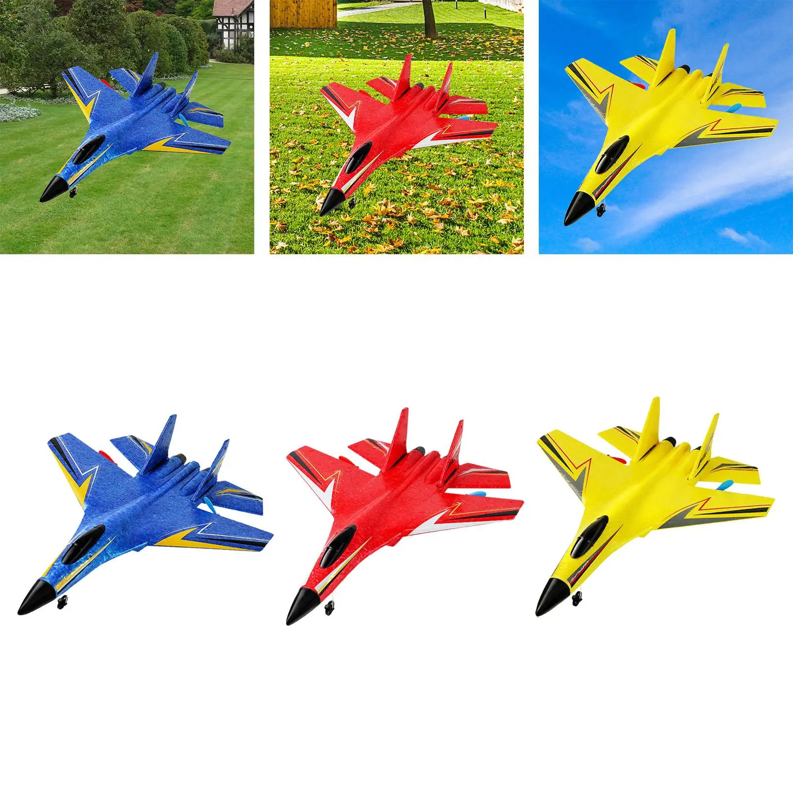 2.4G 2 Channel Remote Control Plane Fighter Glider RC Fixed Wing Plane for Children Kids Beginners Boys Girls Adults