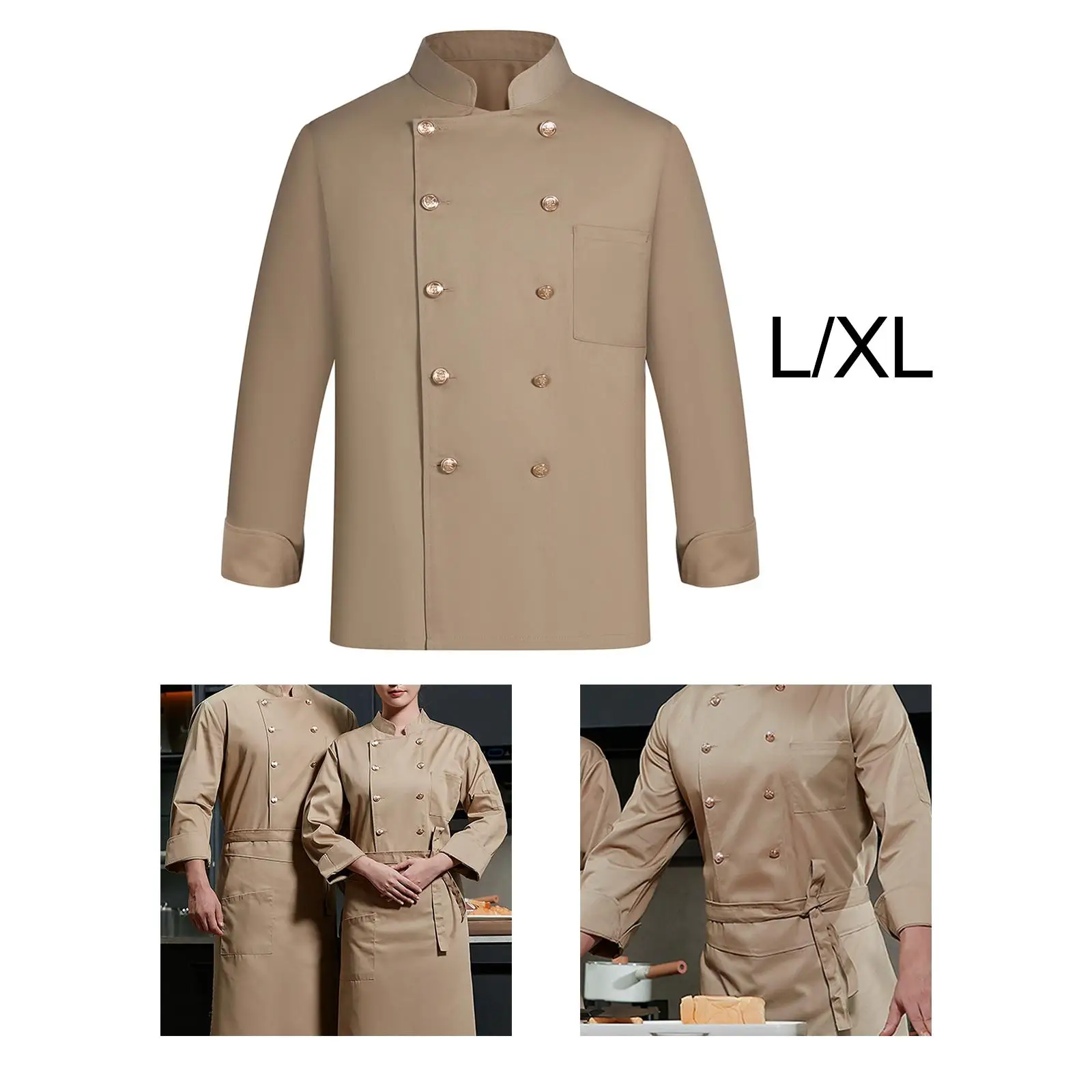 Mens Breathable Chef Jacket for Catering Restaurant Cooking