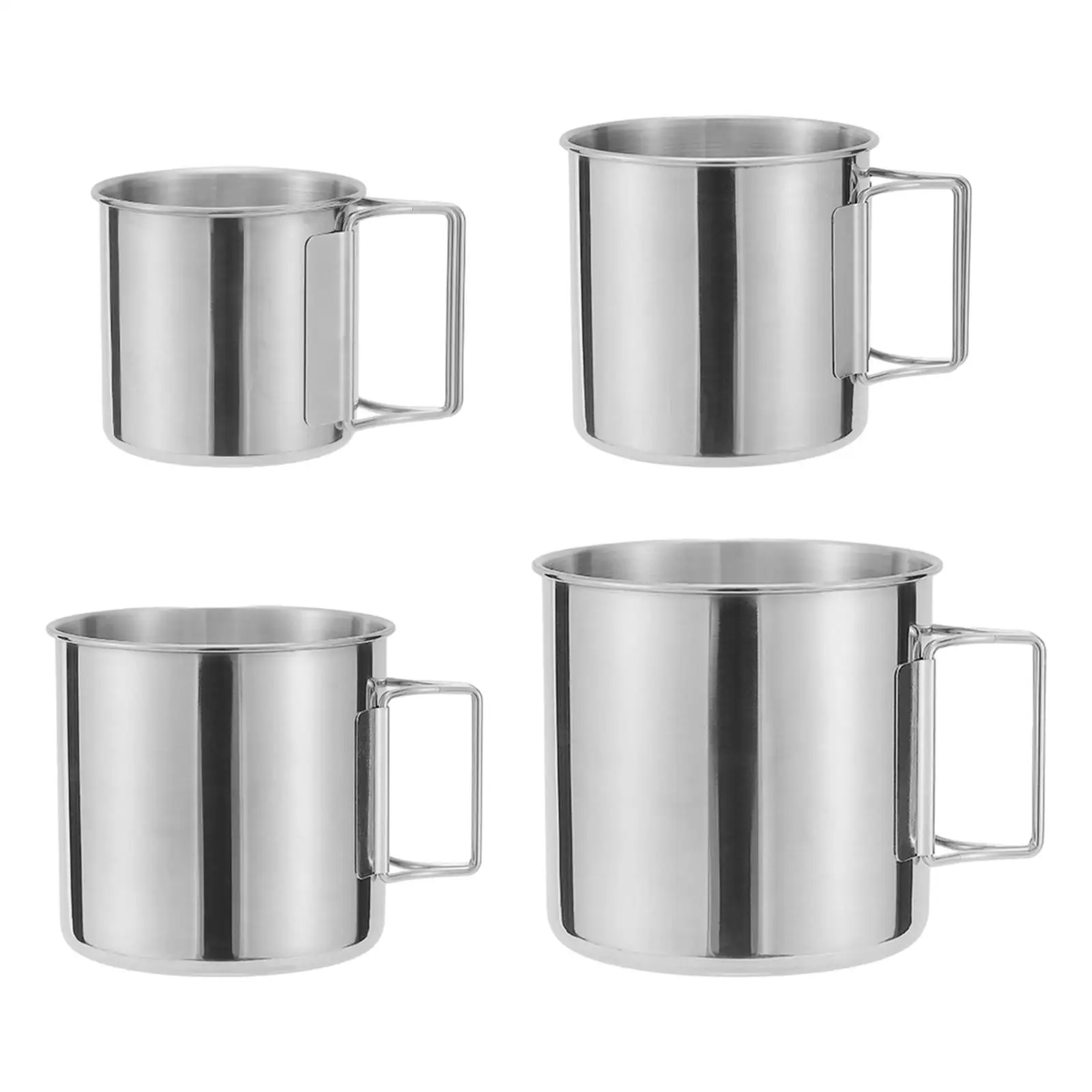 Camping Mug Kitchenware Portable Cookware Stainless Steel Tea Coffee Mugs for Picnic Fishing Barbecue Mountaineering Outdoors