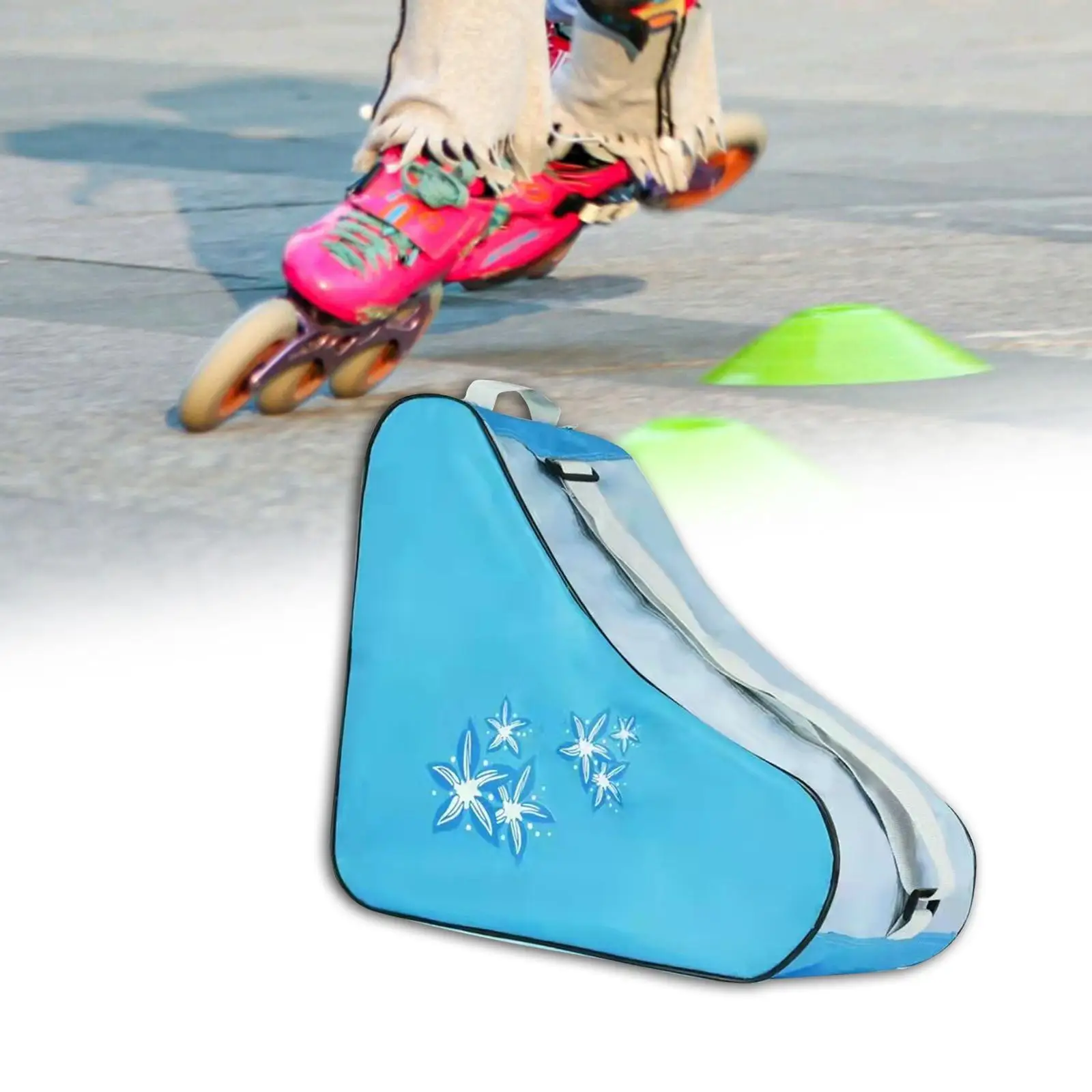 Roller Skate Bag Portable Adjustable Shoulder Strap Adults Kids Skate Carry Bag for Quad Skates Ice Hockey Skate Figure Skates