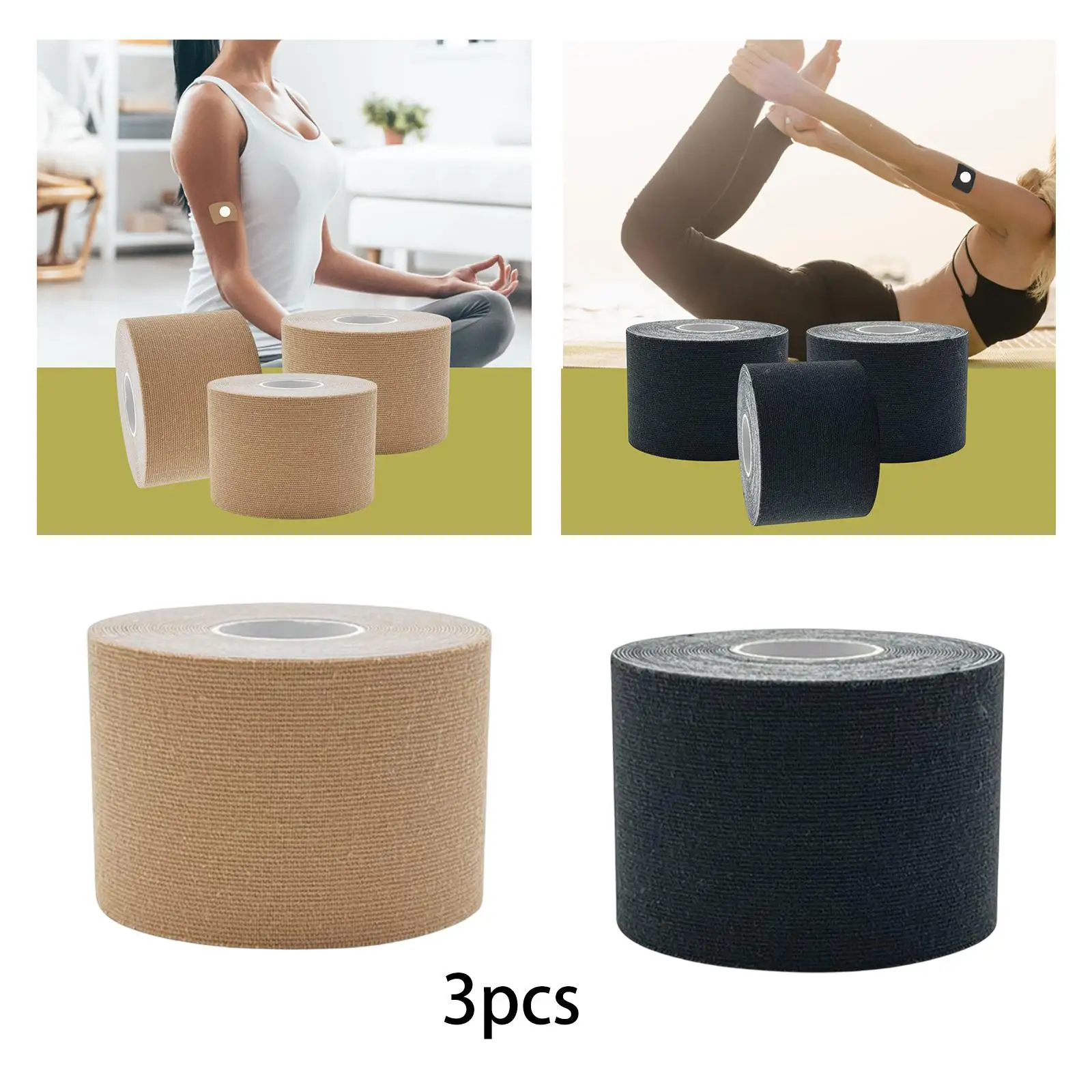 3 Pieces 5M Tape for Sports Breathable with Buttons for Chest Gym Football