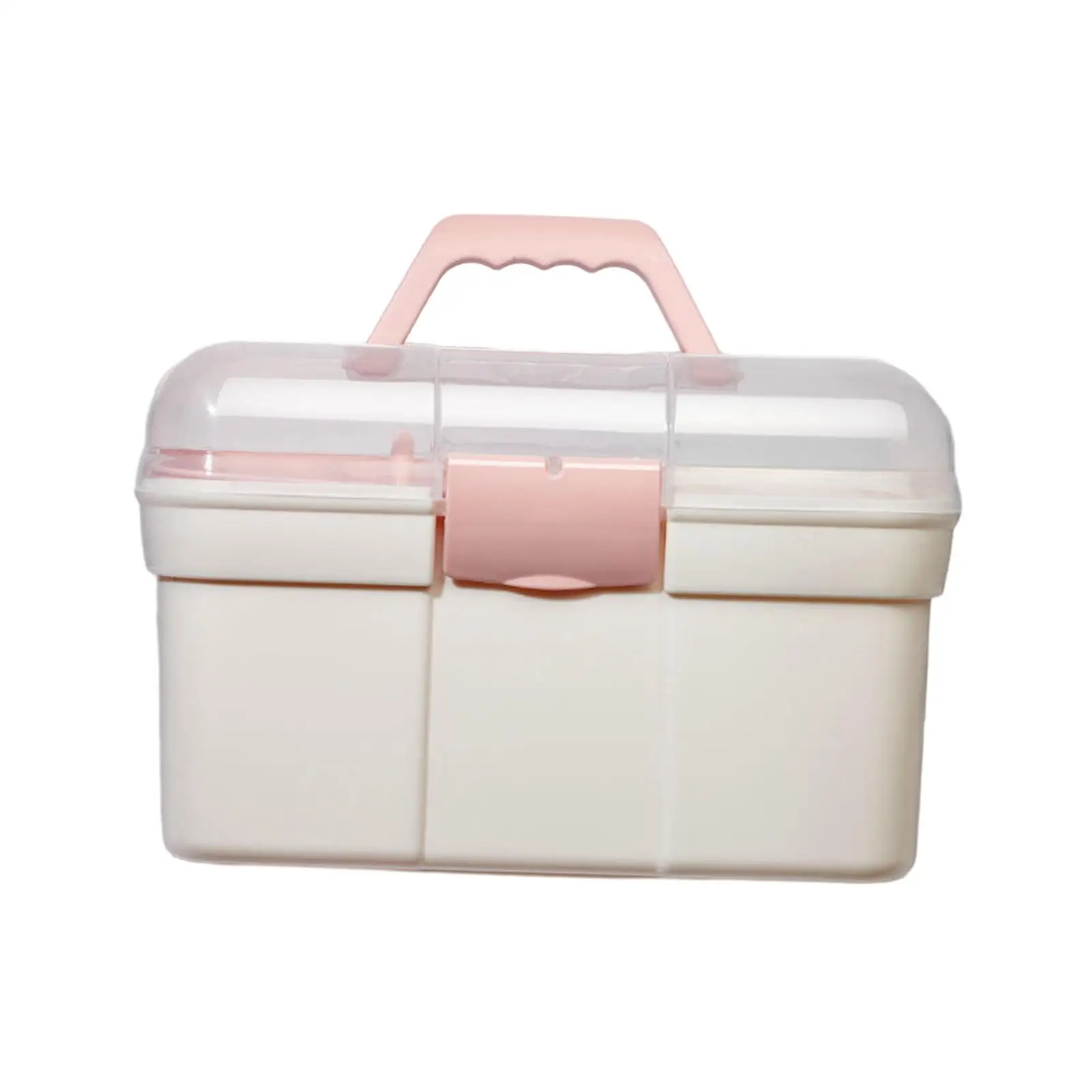 Portable Handled Storage Box 2 Tier Nail Polish Organizer Sewing Box for Nail Kits Makeup Sewing Manicure Tools Art Supply