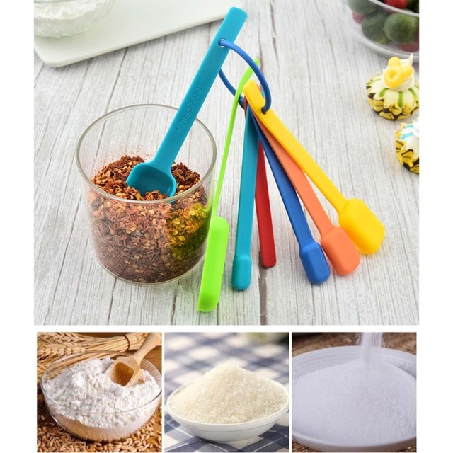 Behogar 6 Pcs Stainless Steel Measuring Scoop Spoon Set With Scale Value  For Cooking Baking 0.63ml 1.25ml 2.5ml 5ml 7.5 Ml 15ml - Measuring Tools -  AliExpress