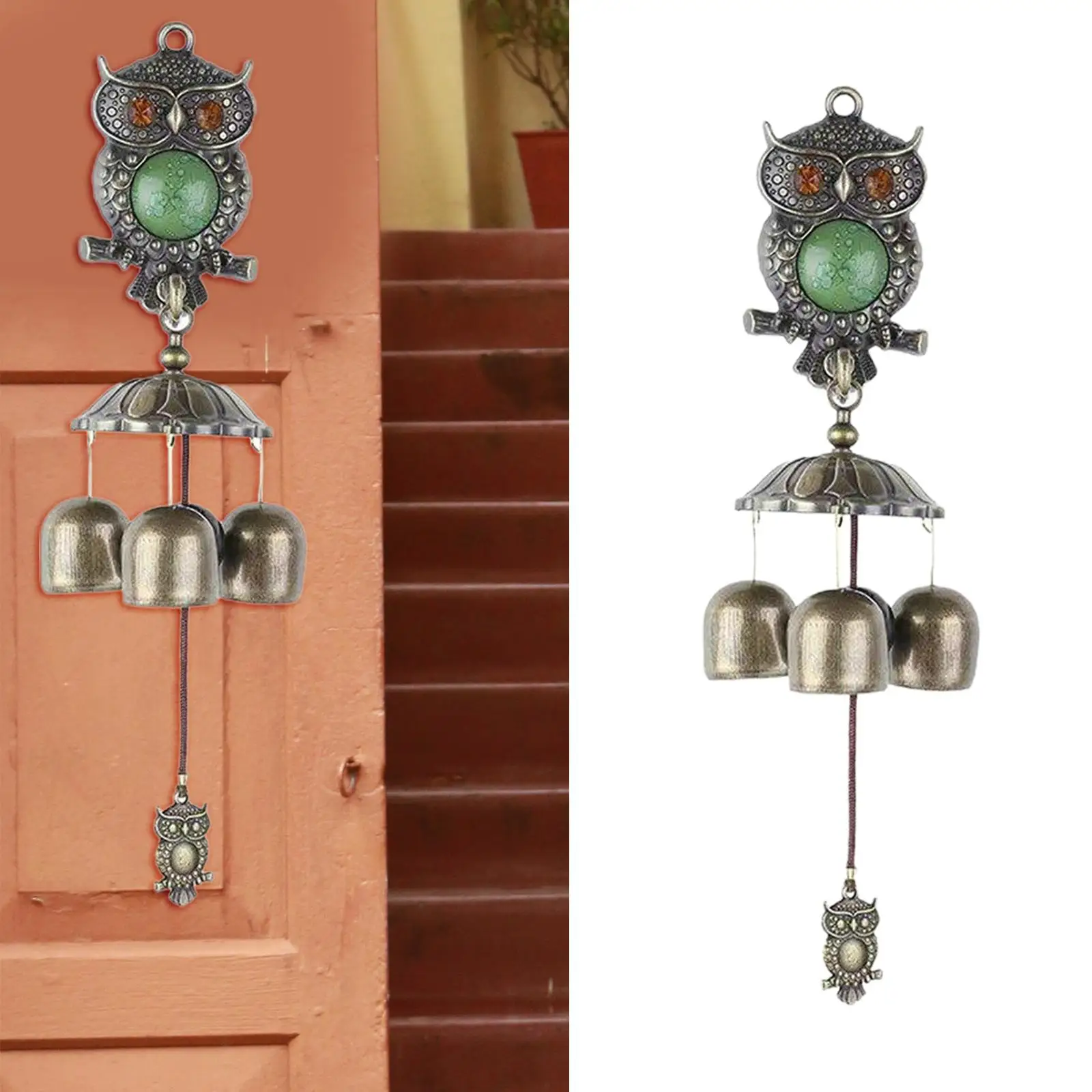 Owl Wind Chimes Decoration Ornaments Garden Hanging Wind Chimes Outdoor Bell Traditional Unique for Patio Gift Door Garden
