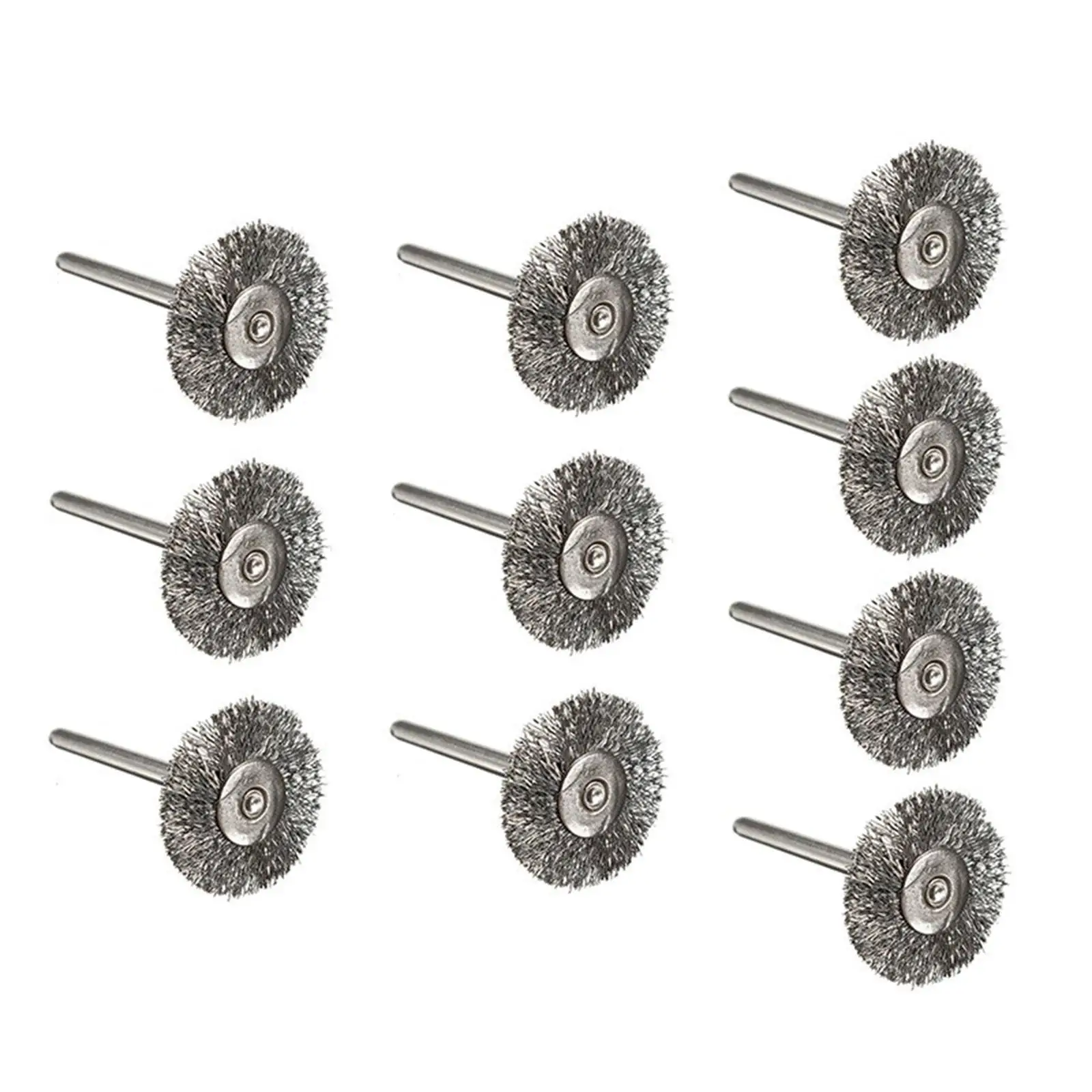 10x 2.2cm Steel wire Brush for Drill Coarse Crimped Brush Replacement