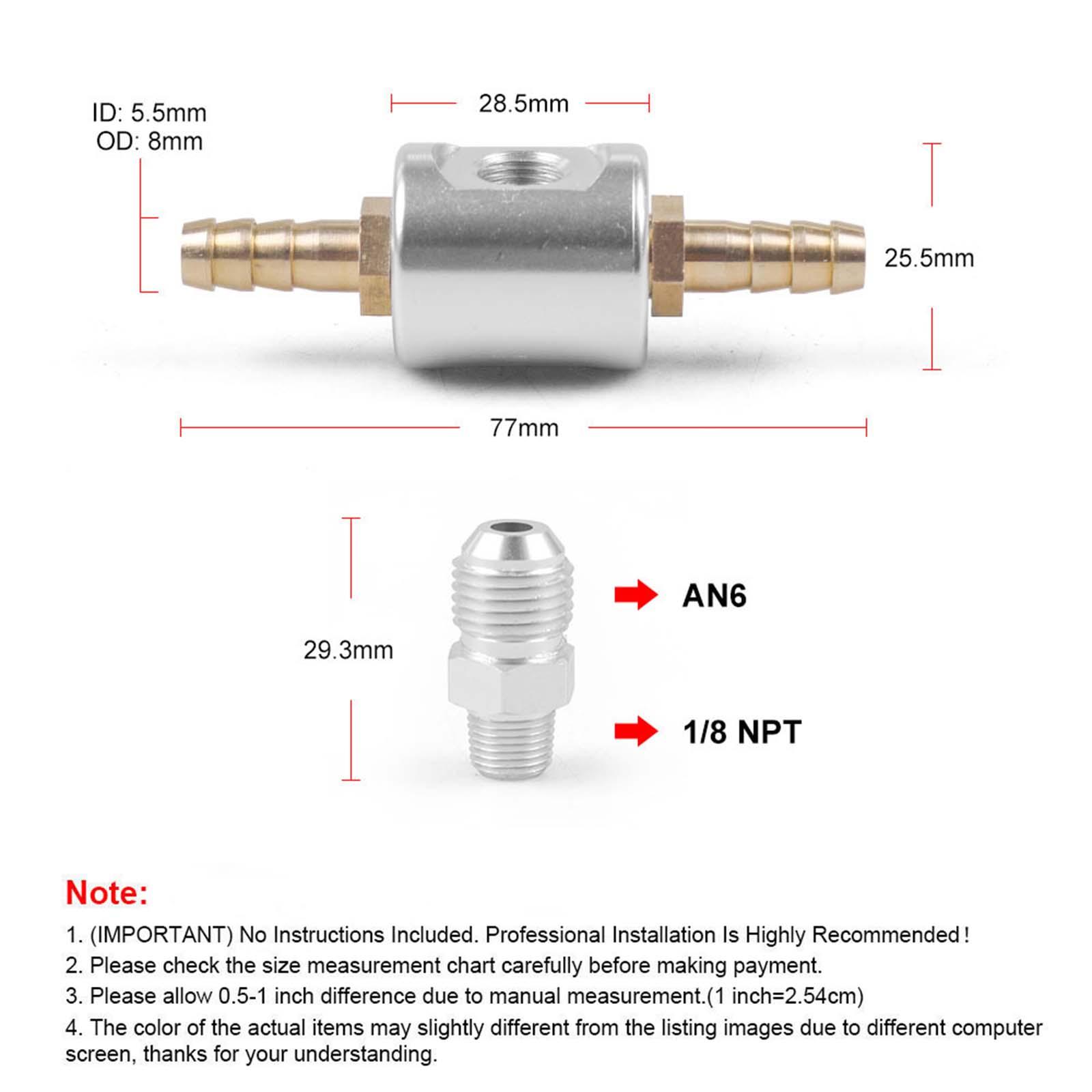 Fuel Pressure Gauge 1/8 NPT Automotive Engine Parts Replaces Accessories Premium Sensor for `88-`00