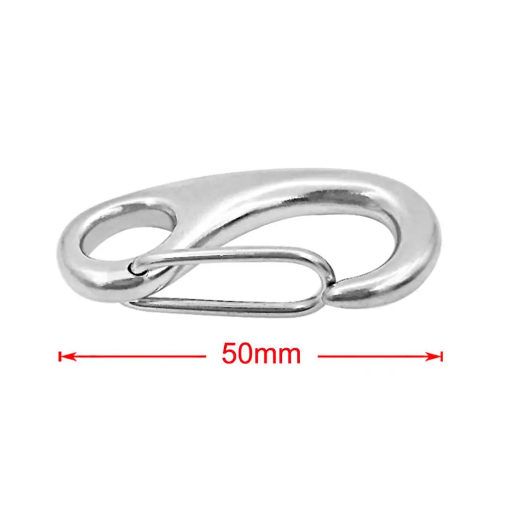 8X 2 Inch Heavy Duty Stainless Snap Hook Carabiner for Marine Boat