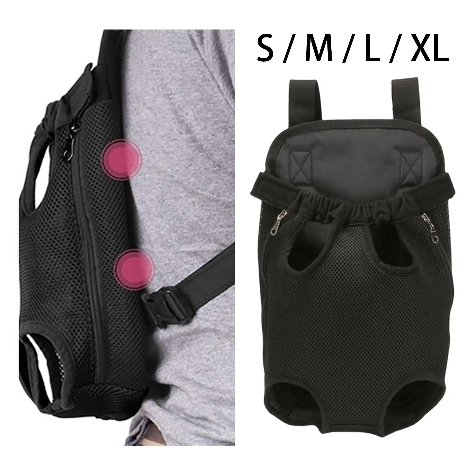 Dog Carrier Backpack Cat Travel Bag Shoulder Strap Portable Puppy Carrier Hands Free Adjustable Front Carrier for Hiking Camping