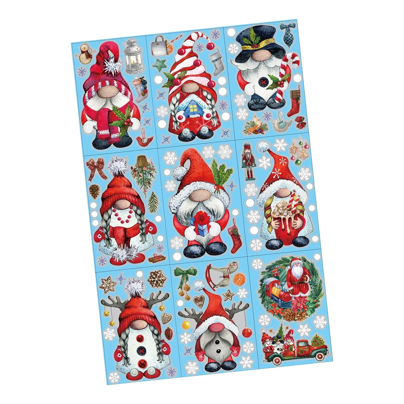 9 Pieces Christmas Window Clings Xmas Stickers for Festival Fridge Bedroom