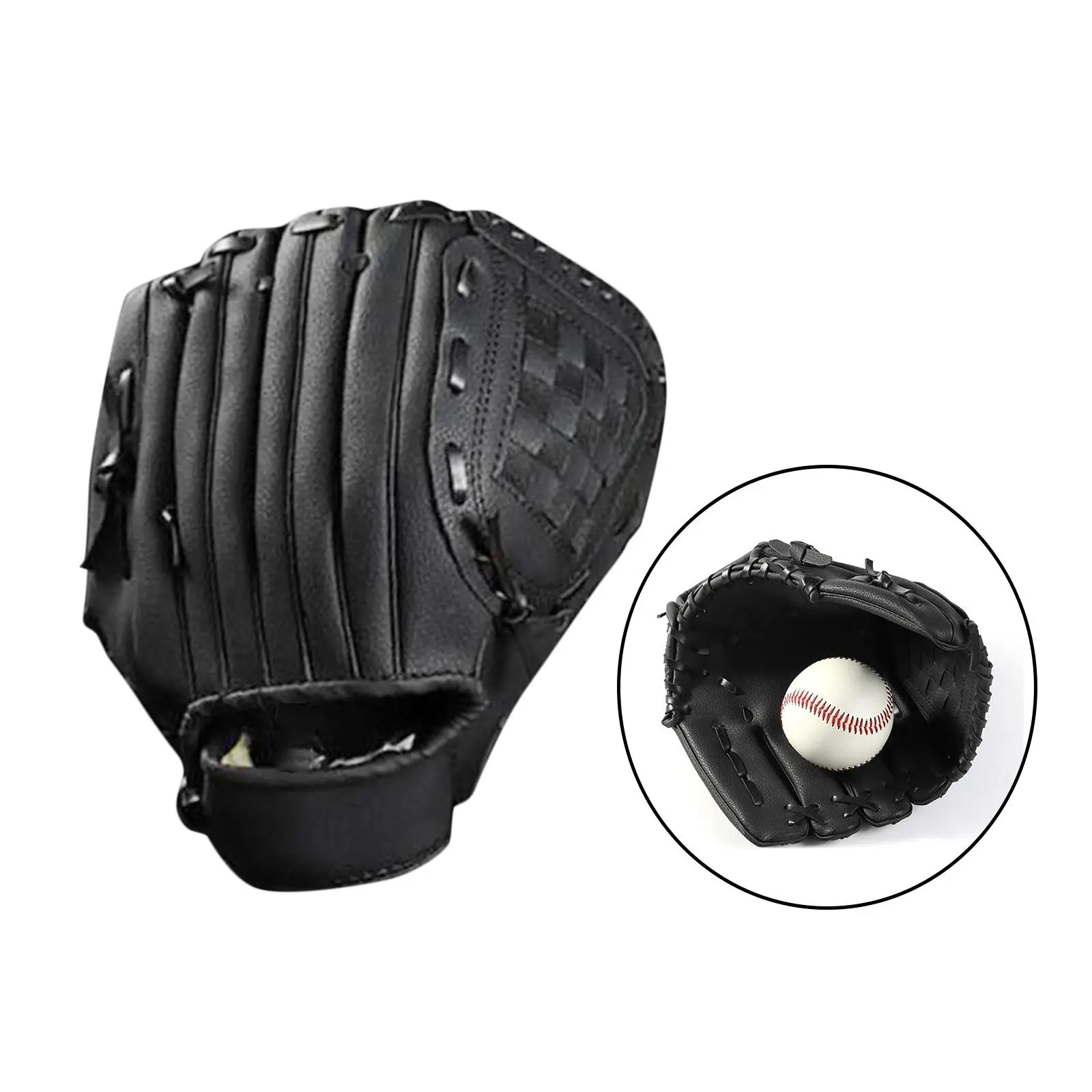 Baseball Glove Infield Pitcher Baseball Gloves PU Leather Thickened Softball Glove for Batting Sports Youth Adult Kids Backyard