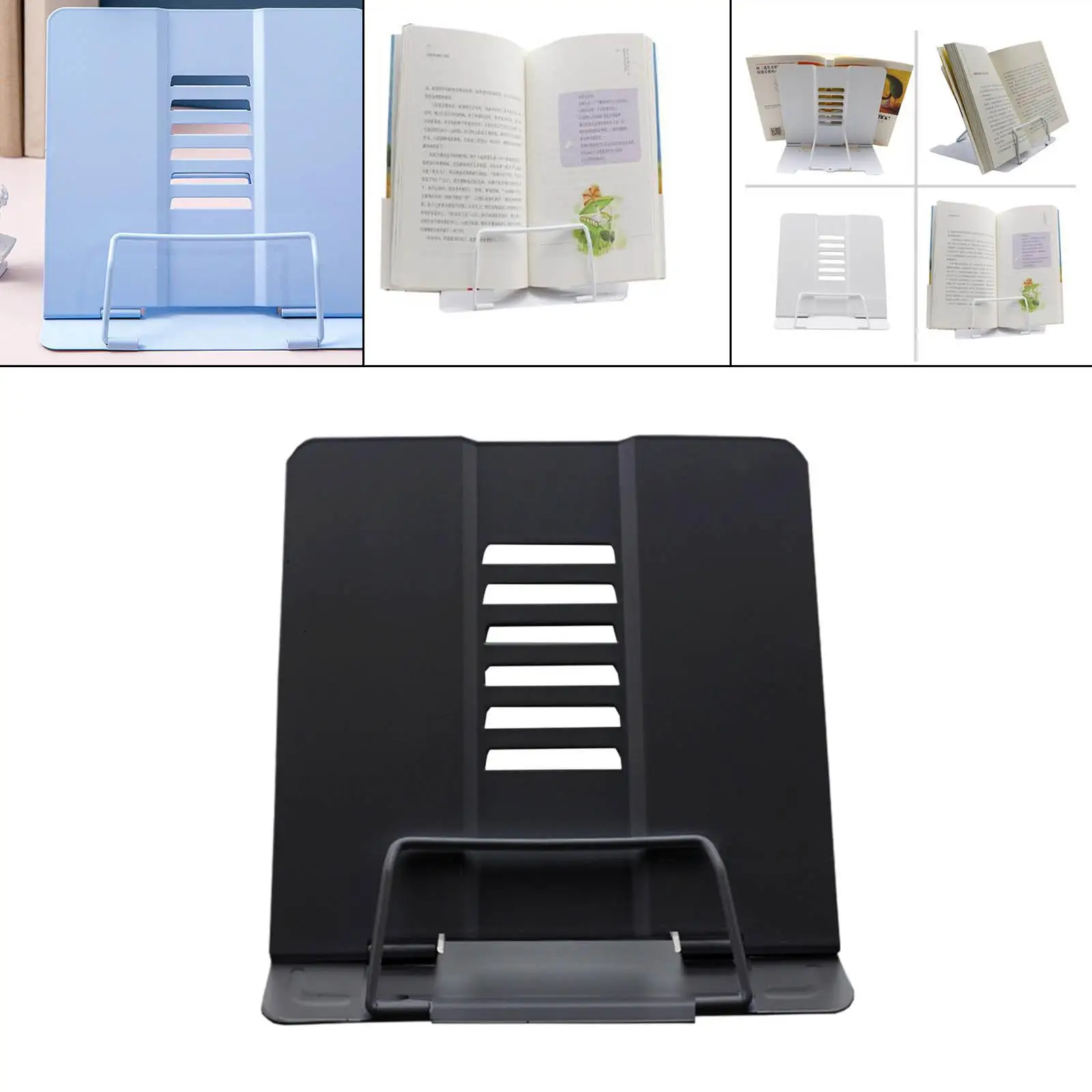 Adjustable Reading Book Holder Stand Bookshelves with Page Clips Magazine Holder for Music Book Stand Office Desktop School