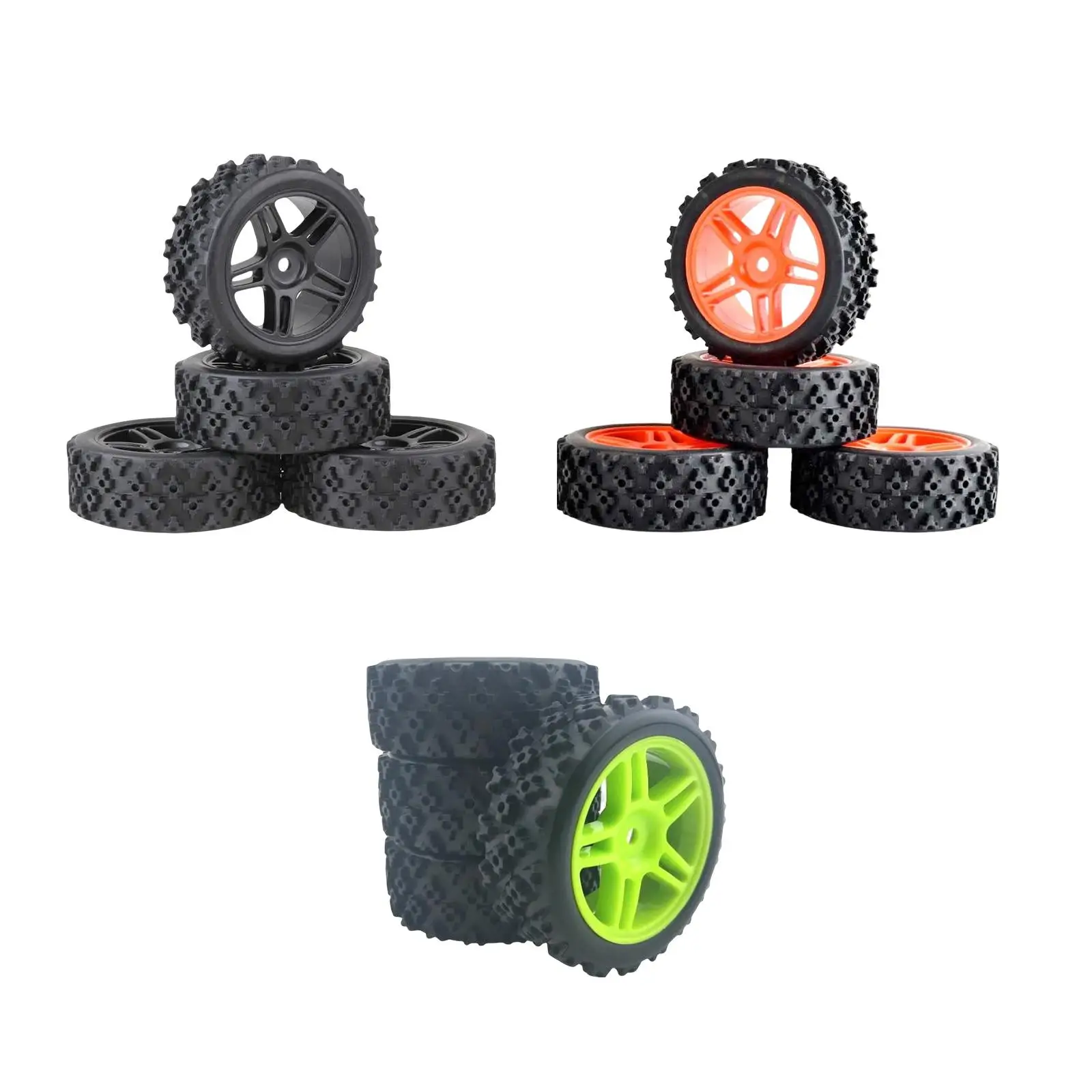 4 Pieces 12mm Hex Rubber Tires Universal Replacement Durable 71mm for Remo 1631 Buggy Toy Parts Hobby Model Vehicle