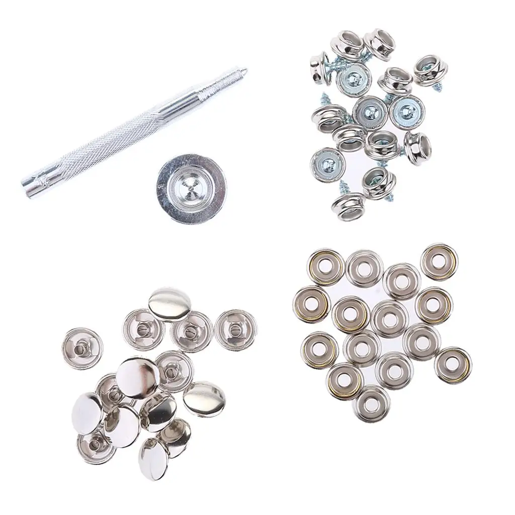 Stainless Steel Boat Cover Canvas  Fastener Repair (47pcs)