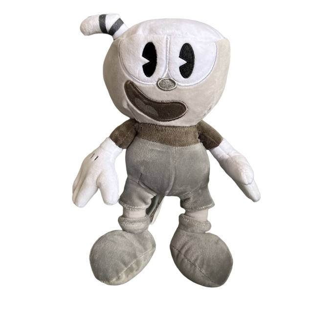 black and white cuphead plush