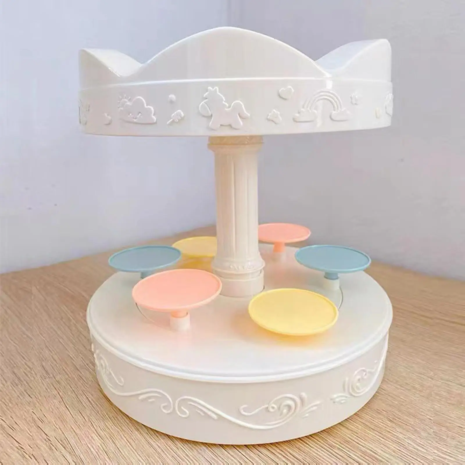 Electric Turntable Cupcake Display Stand Battery Operated Automatic Rotating Carousel Cupcake Holder