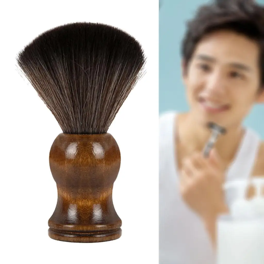 Professional shaving brush with wooden handle for male grooming tools