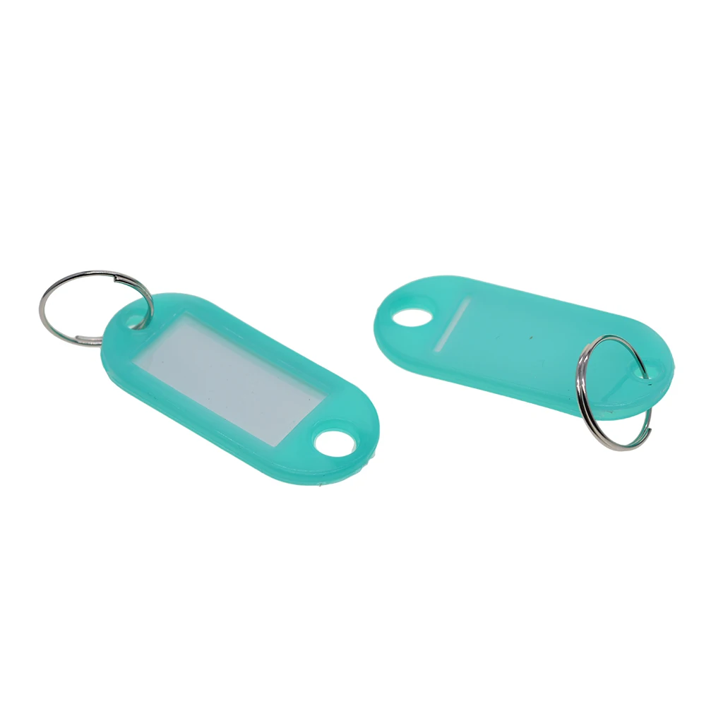 50 Pcs 65mm Plastic Key  Tags Luggage Hanging ID Labels  Window Key Ring Keychain, Waterproof, 