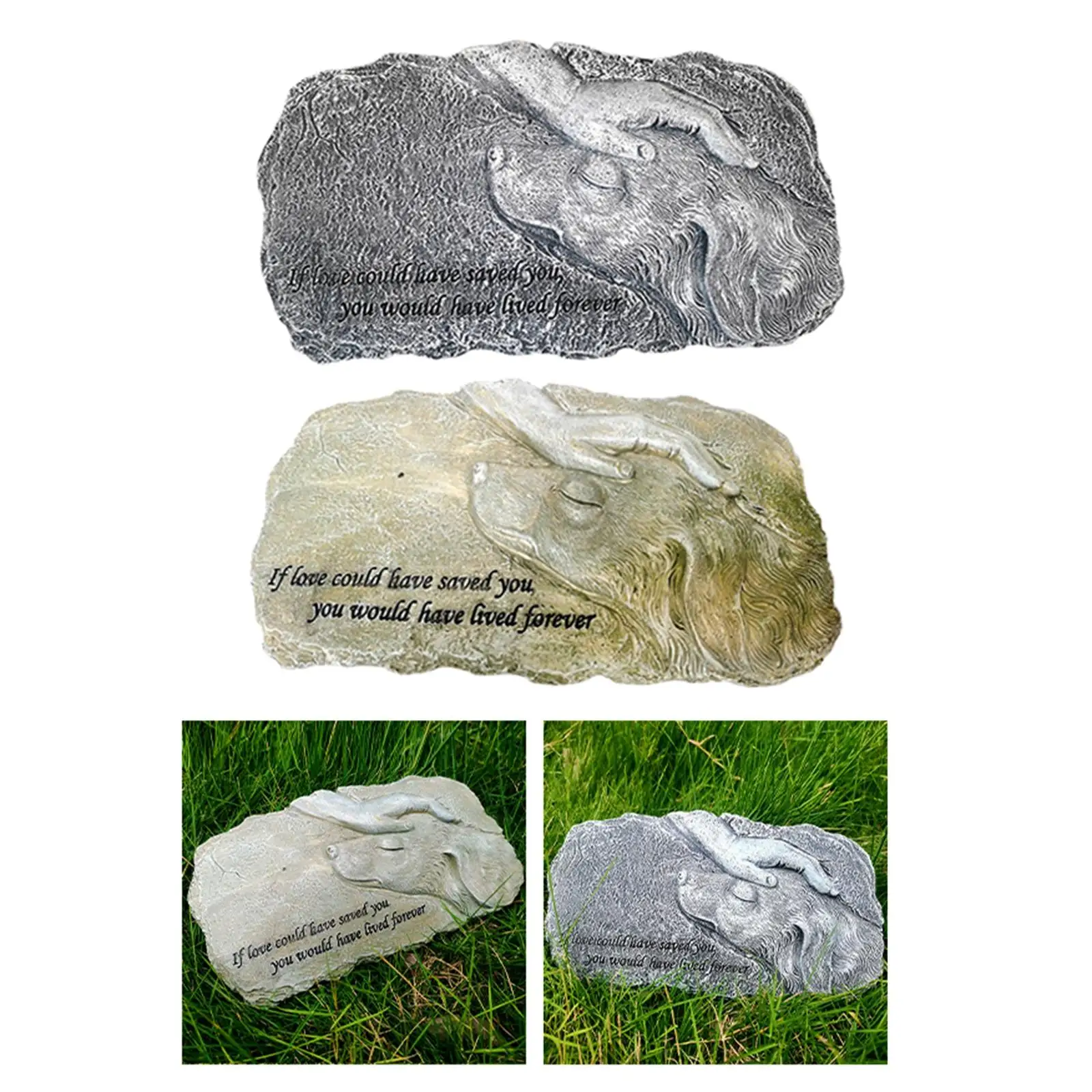 Pet Memorial Statue Sympathy Memorial Plaque Pet Tombstone for Homes Outdoor