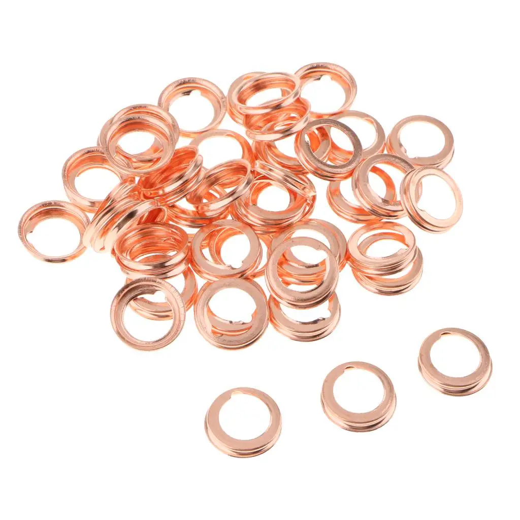 50 Pcs 14mm Car Oil Drain Plug Gasket Crush Washer Rings for toyota   for vw  Etc Auto Car Accessories