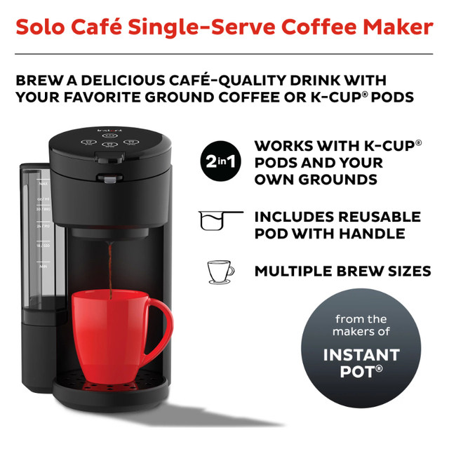 Instant Pot Multi-Pod Single Brew Coffee and Espresso Maker, Fits