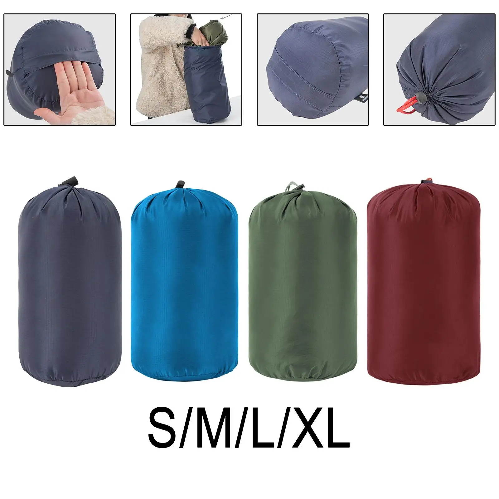 Nylon Compression Stuff Sack, Lightweight Sleeping Bag Compression Sack Great for Backpacking, Hiking, and Camping