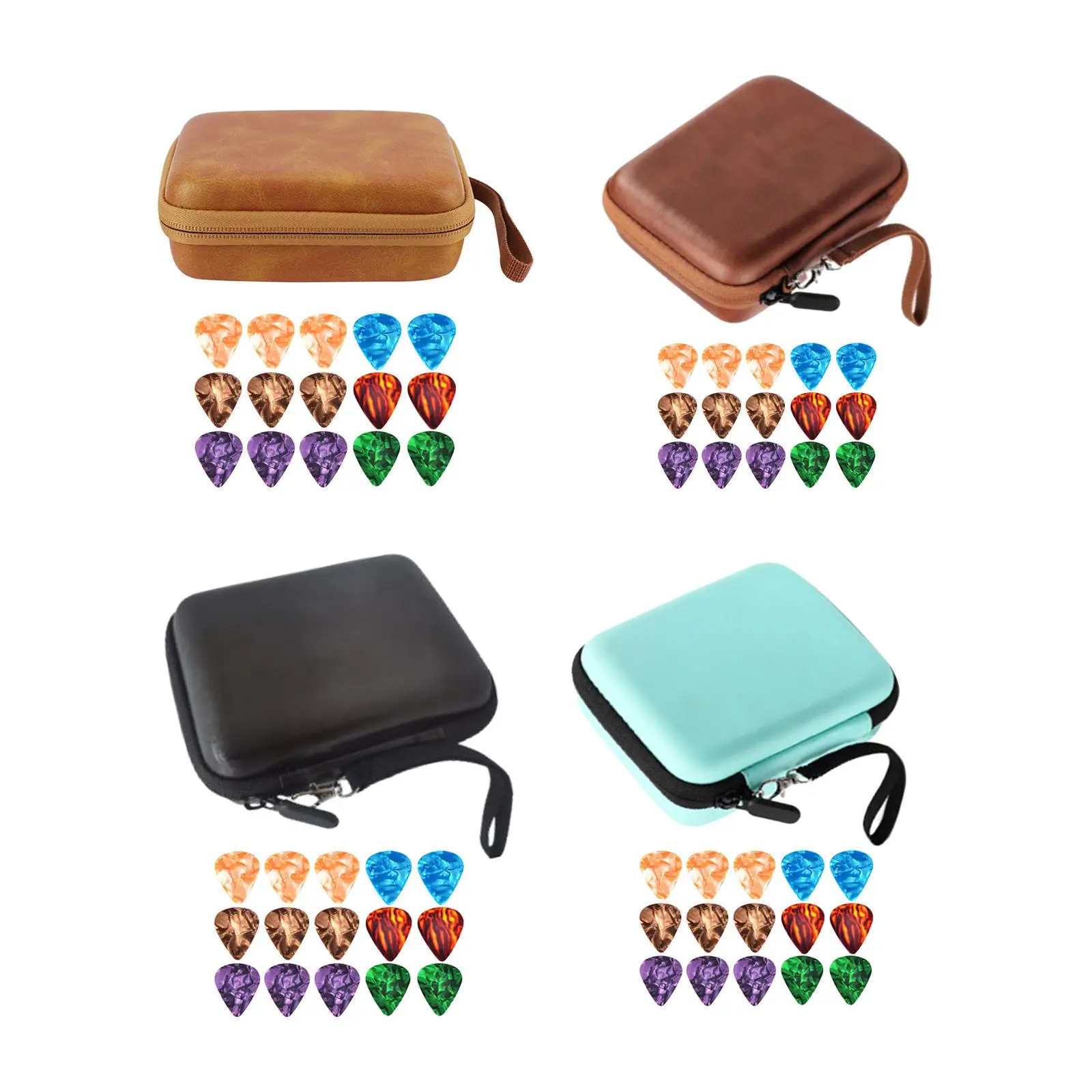 Leather Guitar Picks Holder Case Waterproof for Guitar Player Accessory