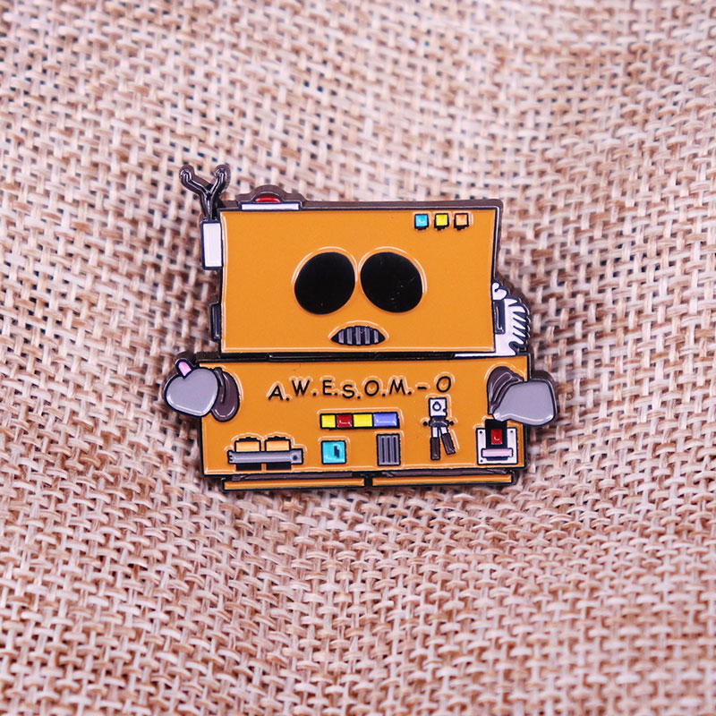 Soutth X Park Charakter Roboter AWESOME O Emaille Pin Abzeichen Brosche Rucksack Dekoration Schmuck – Detail 3