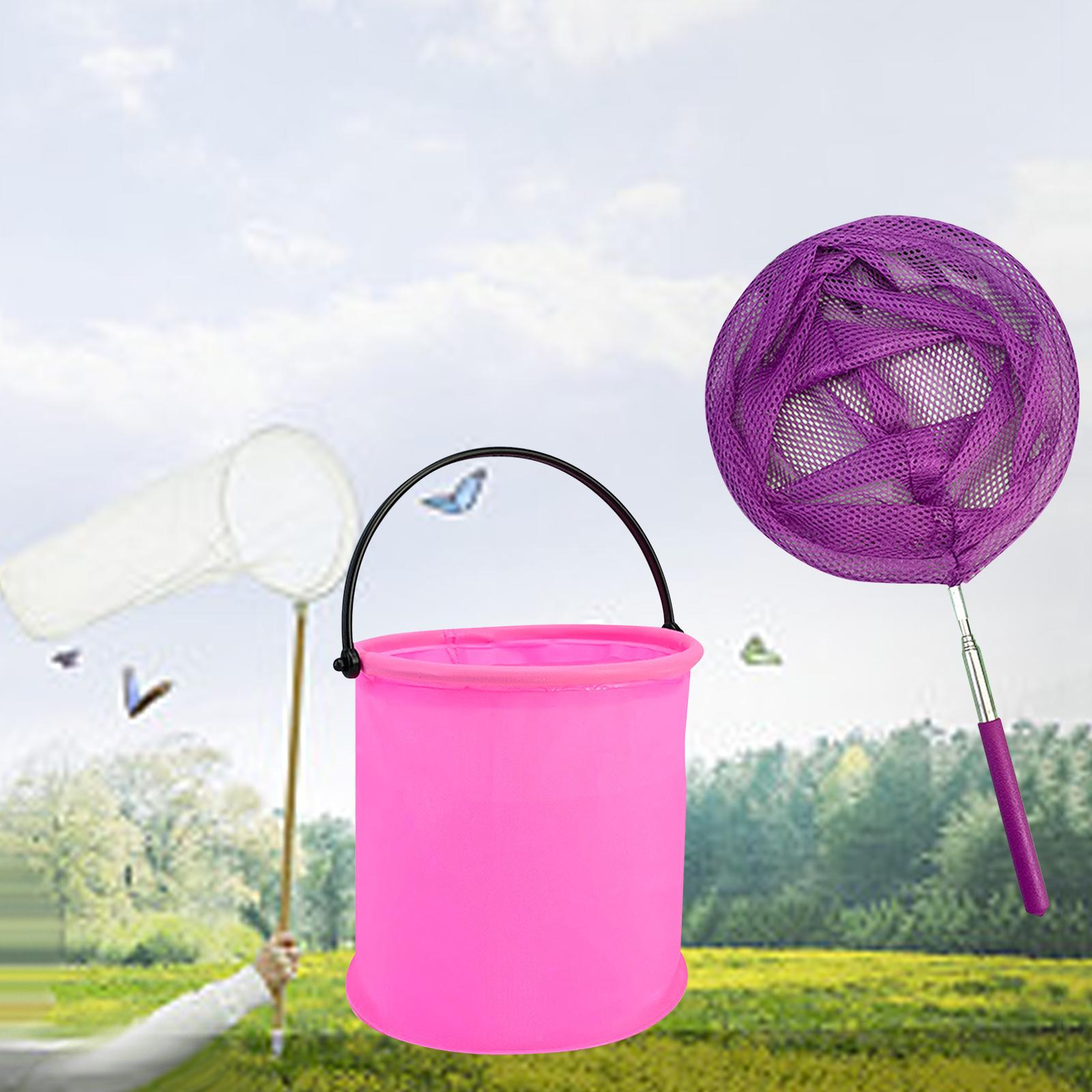 Children's Fishing Net Extendable Kids Toy Retractable Catch and Release for Travel Beach Outdoor Playing Butterfly Caterpillar