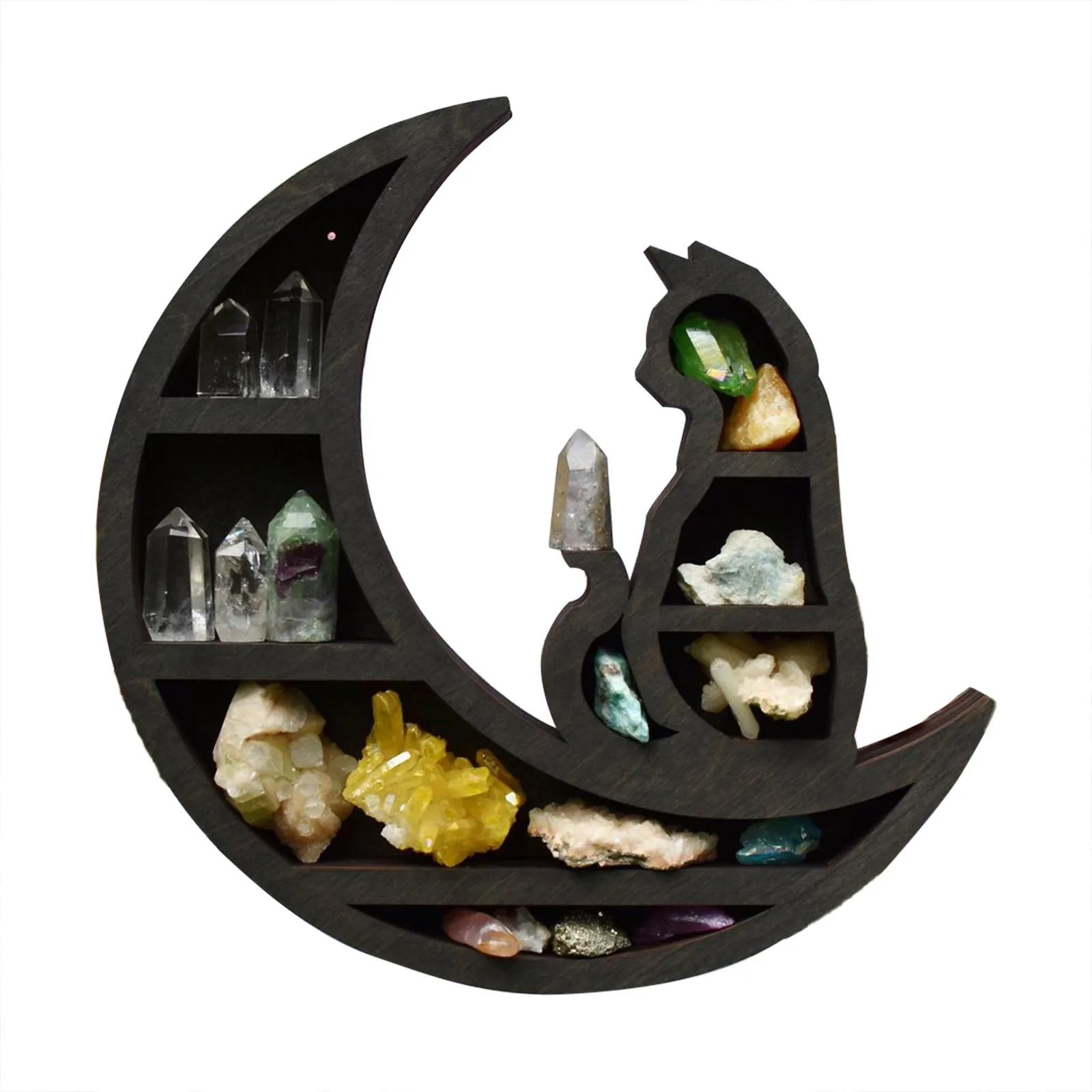 Cat and Moon Wooden Shelf for home decor15