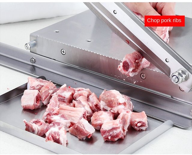 16 Inch Bone Cutter Meat Cutting Machine Stainless Steel Meat Slicer  Household Commercial Bone Ribs Steak Lamb Chops Guillotine - Meat Grinders  - AliExpress