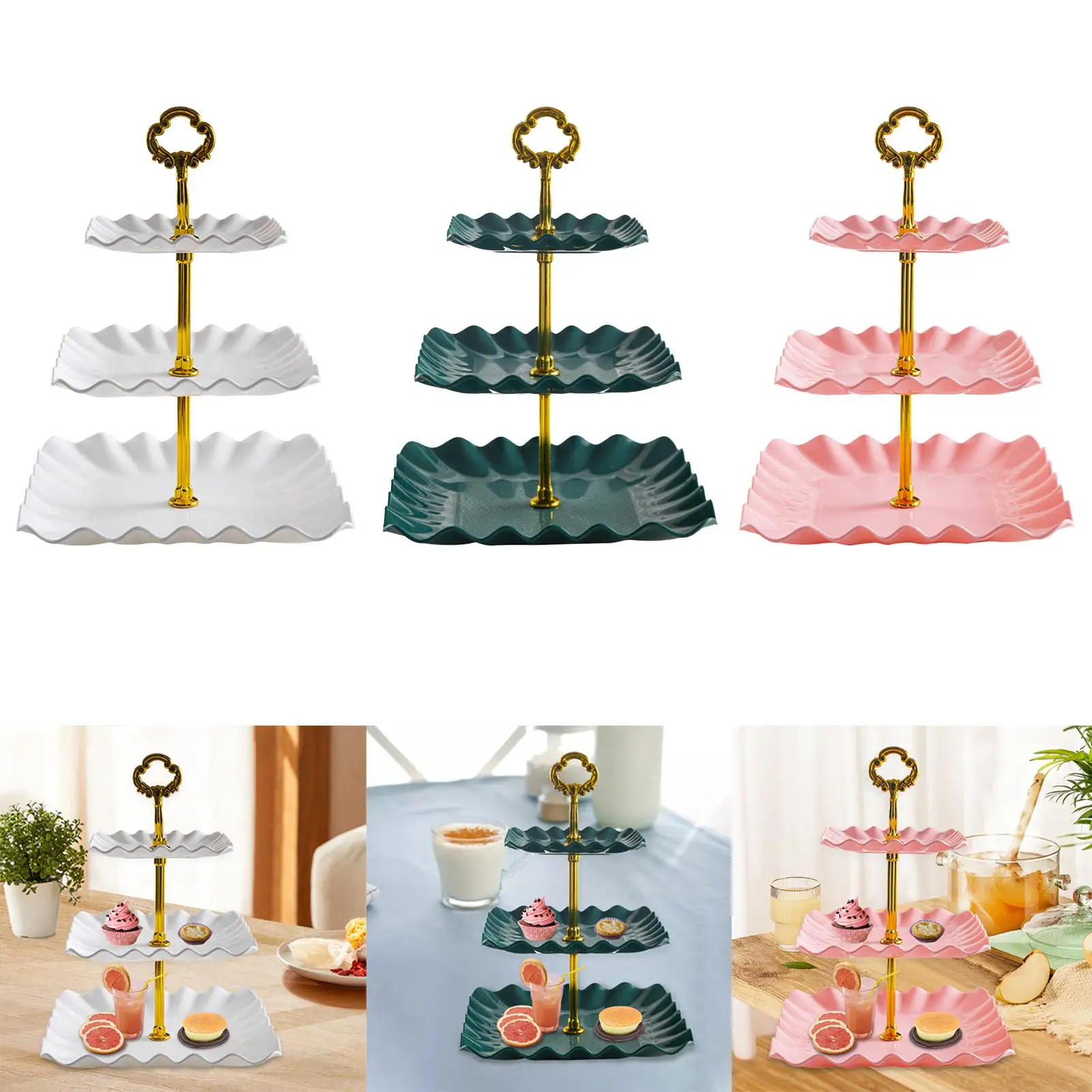Cupcake Stand 3 Tier Plastic Cookie tower for Birthday Wedding Parties