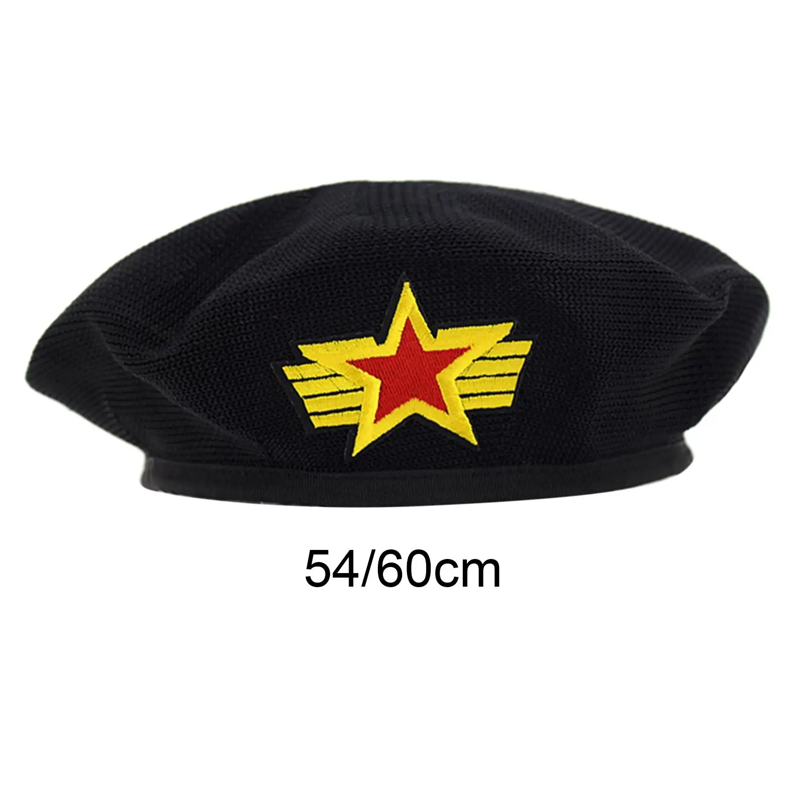 Knitted  Hat Caps Five-Pointed Star  Beanie Adjustable  Unisex French  Casual for Performance Show Stage Dance