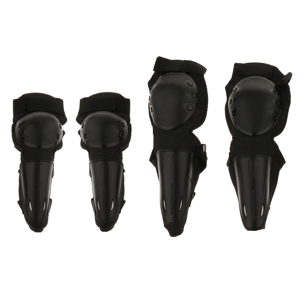 4Pieces Adult Elbow Knee Shin Guard Pads  for Motorcycle Bike