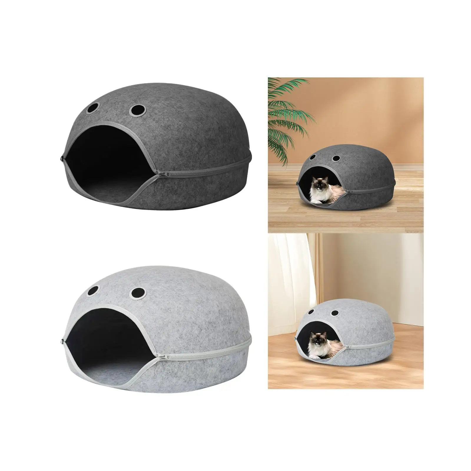Semi Enclosed Pet Cat Nest Cozy for Small Pets Breathable Warm Resting Nest