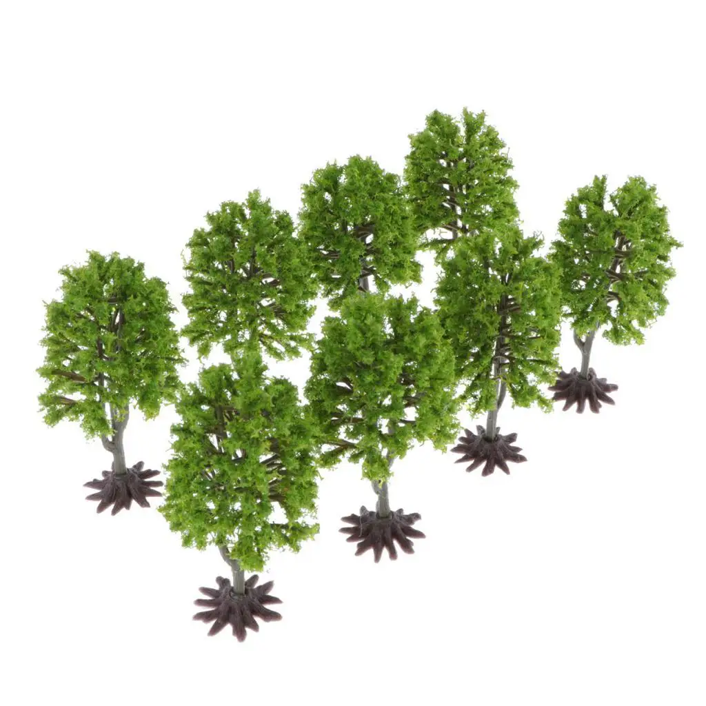 8Pcs Model Tree Scenery Train Railway Diorama Garden DIY Scenery Ornaments