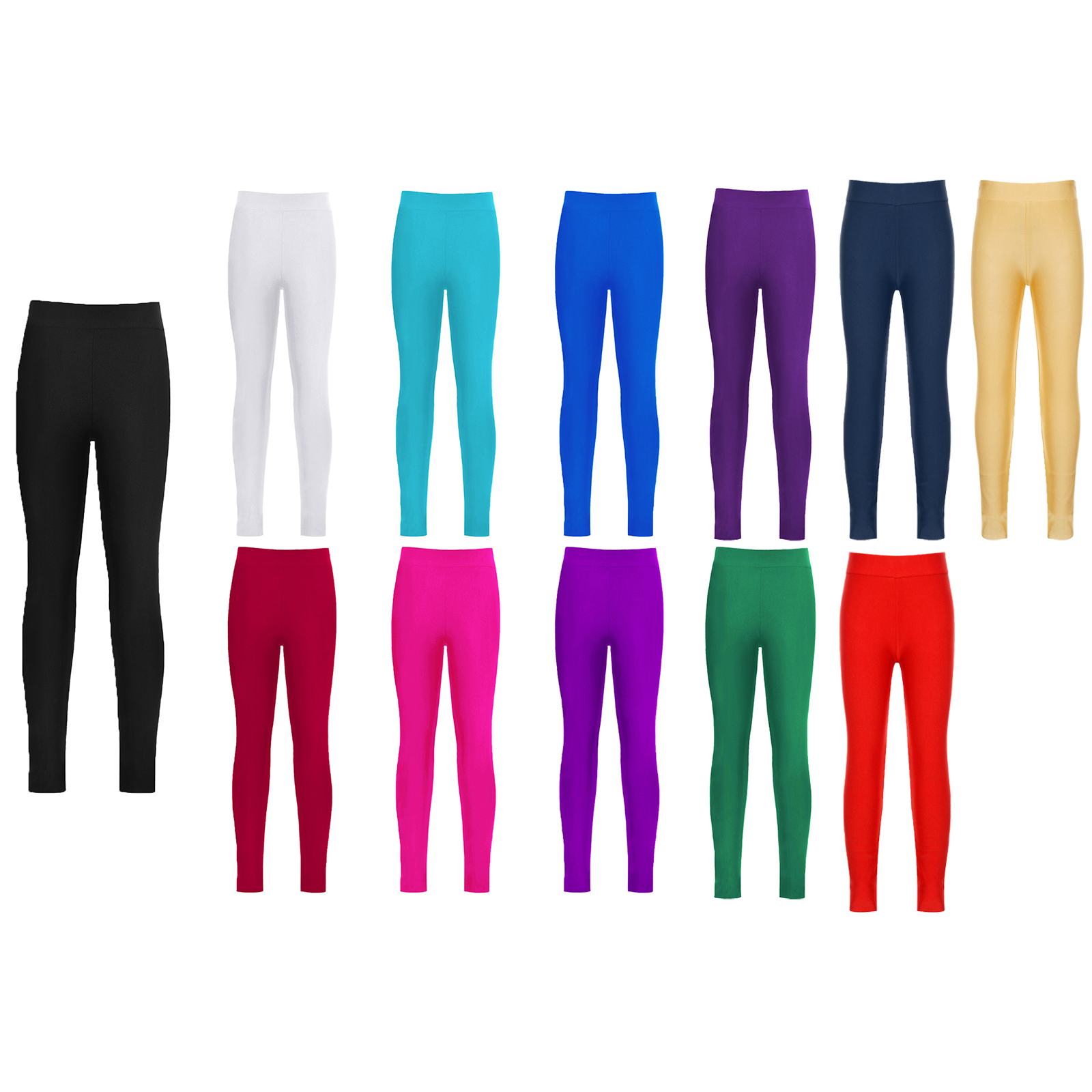 Kinder Mädchen sportlichen Tanz Gymnastik Leggings elastischen Bund dehnbare lange Hosen Fitness studio Workout Yoga Skating Strumpfhose Sportswear – Detail 2