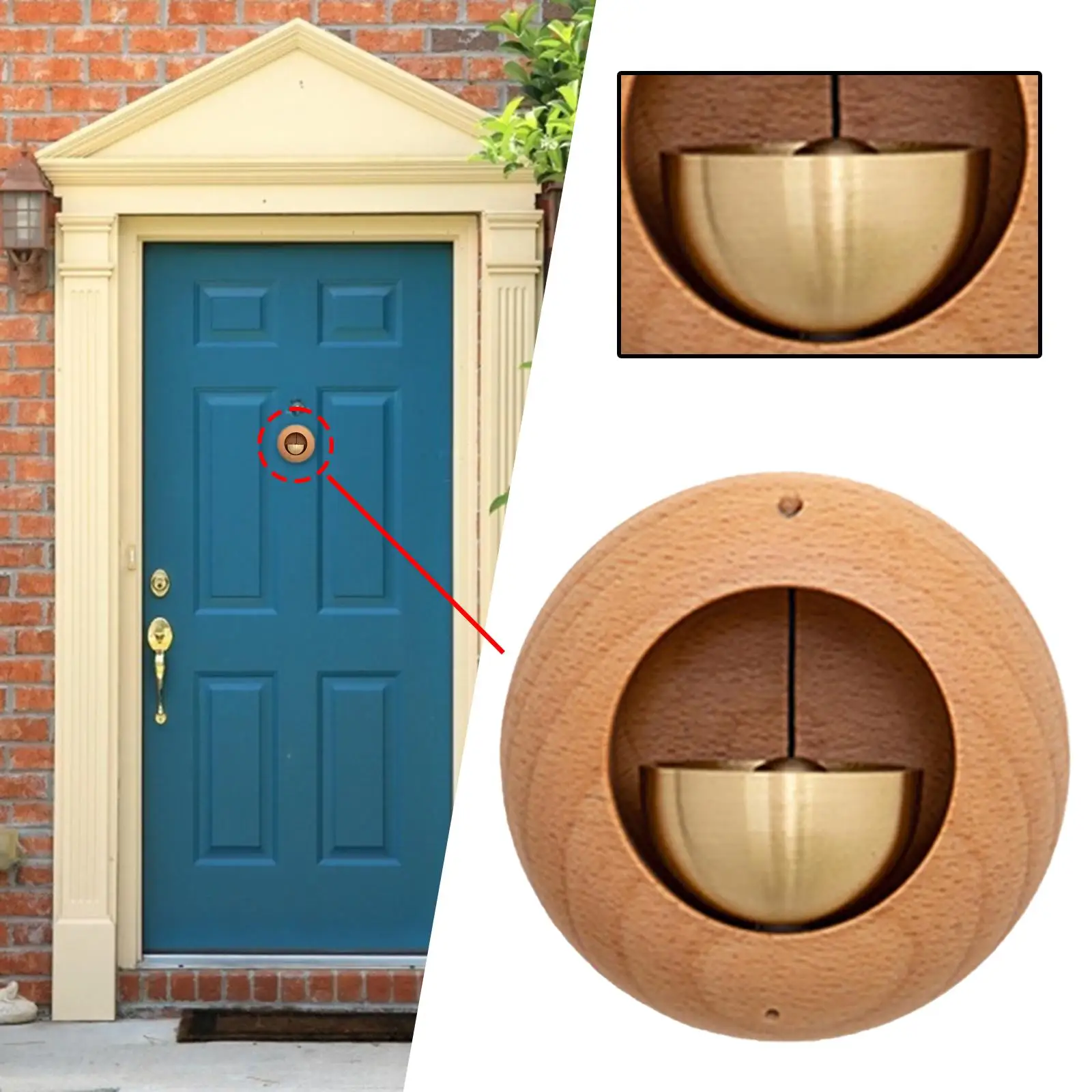 Wood bell, Door Opening Creative Gate Bell Chime Ornaments for Entrance Office Shop Barn Door Business