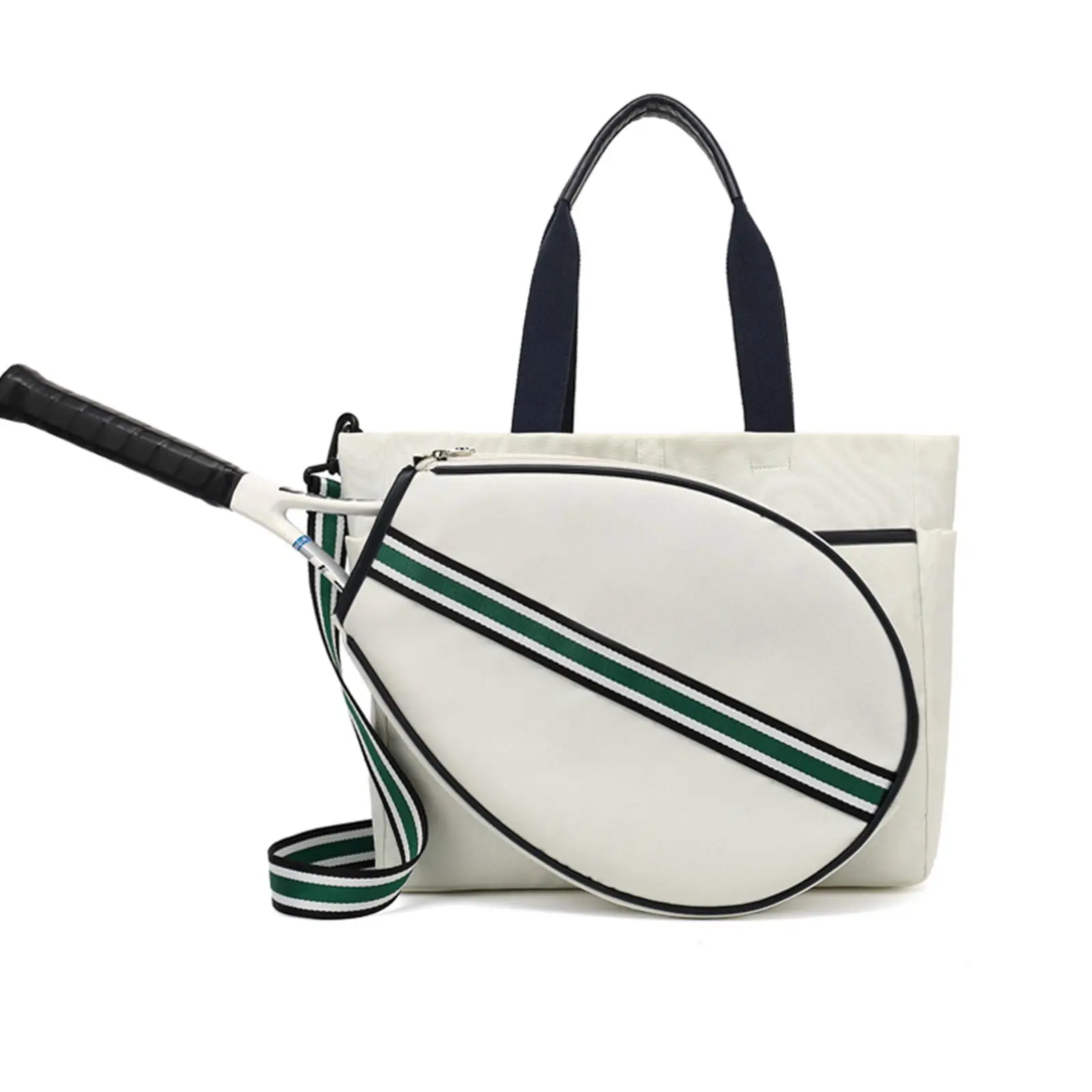 Tennis Tote with Detachable Shoulder Strap Large Storage Outdoor Sports Portable Carrying Multipurpose Tennis Handbag Racket Bag