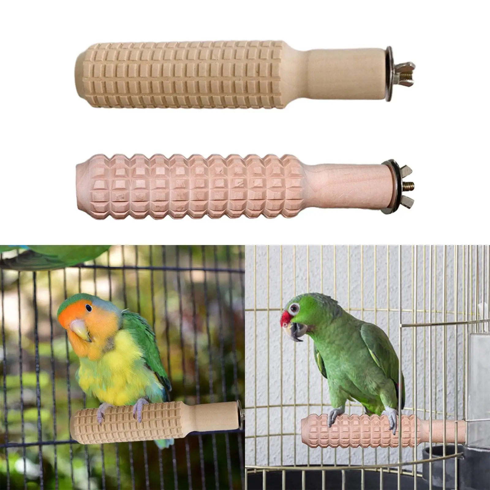 Parrot Perch Wood Climbing Branches Cage Accessories Station Pole Bird Stand for Conures Small Bird Finches Canaries Lovebirds